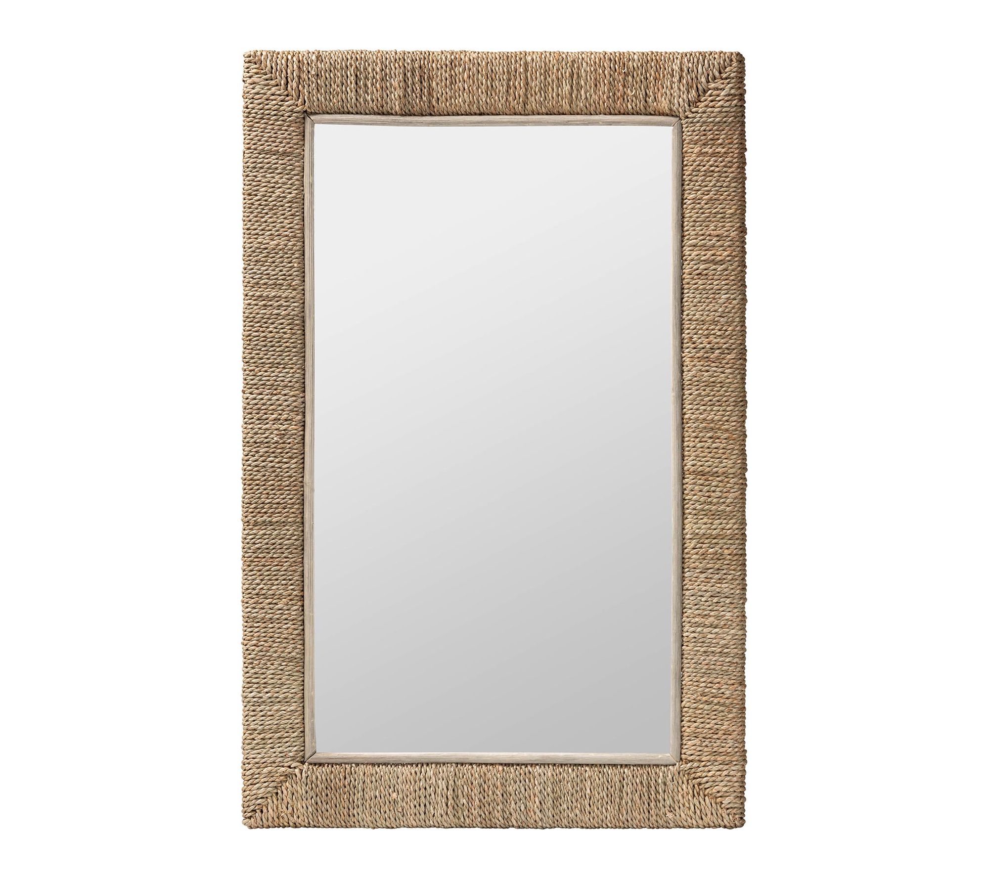 bali & pari Geralyn Natural Seagrass Rectangular Wall Mirror