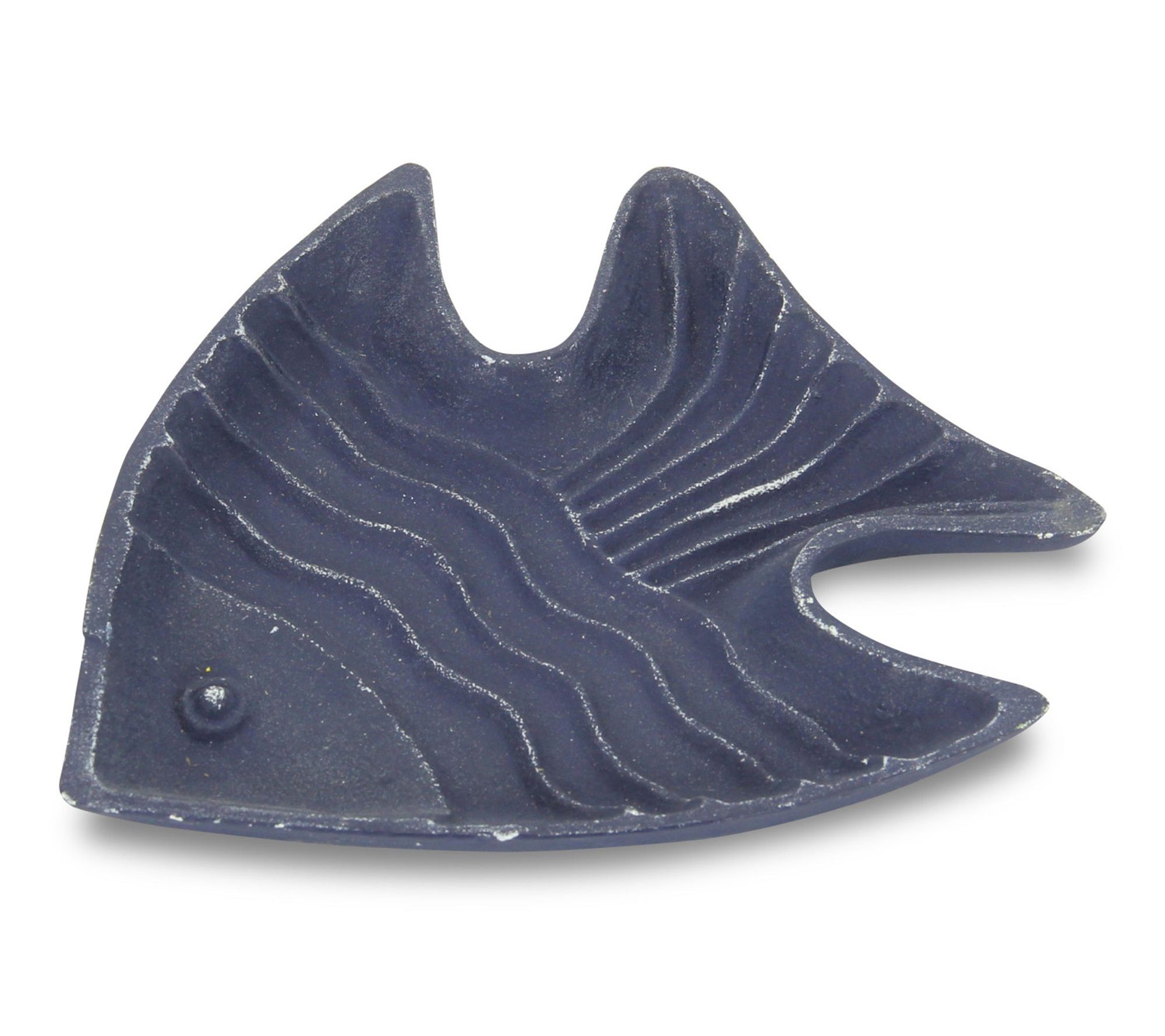 HomeRoots 8" Blue Angel Fish Cast Iron Vanity Tray