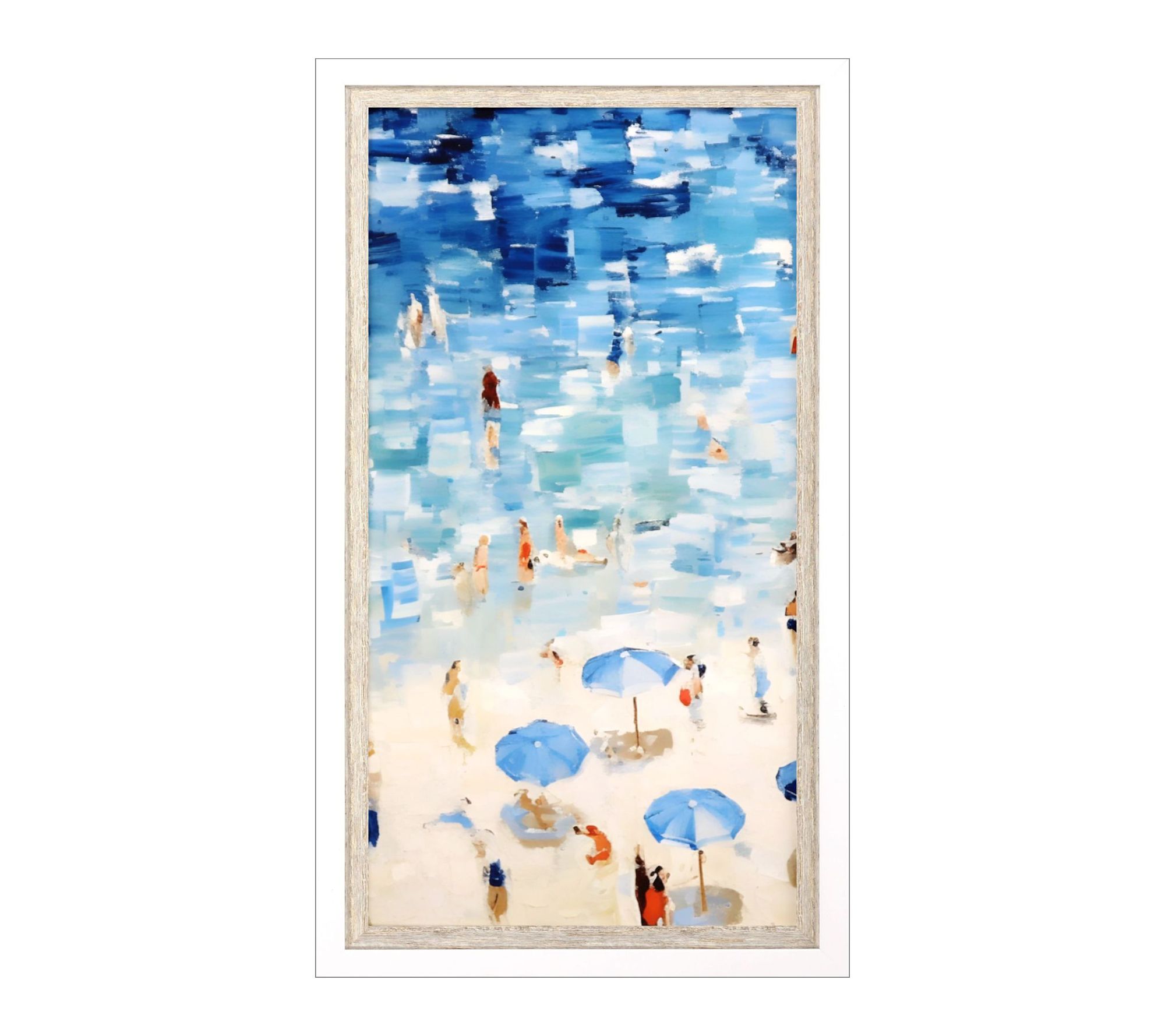 HomeRoots Aerial Beach Views White Framed Wall Art
