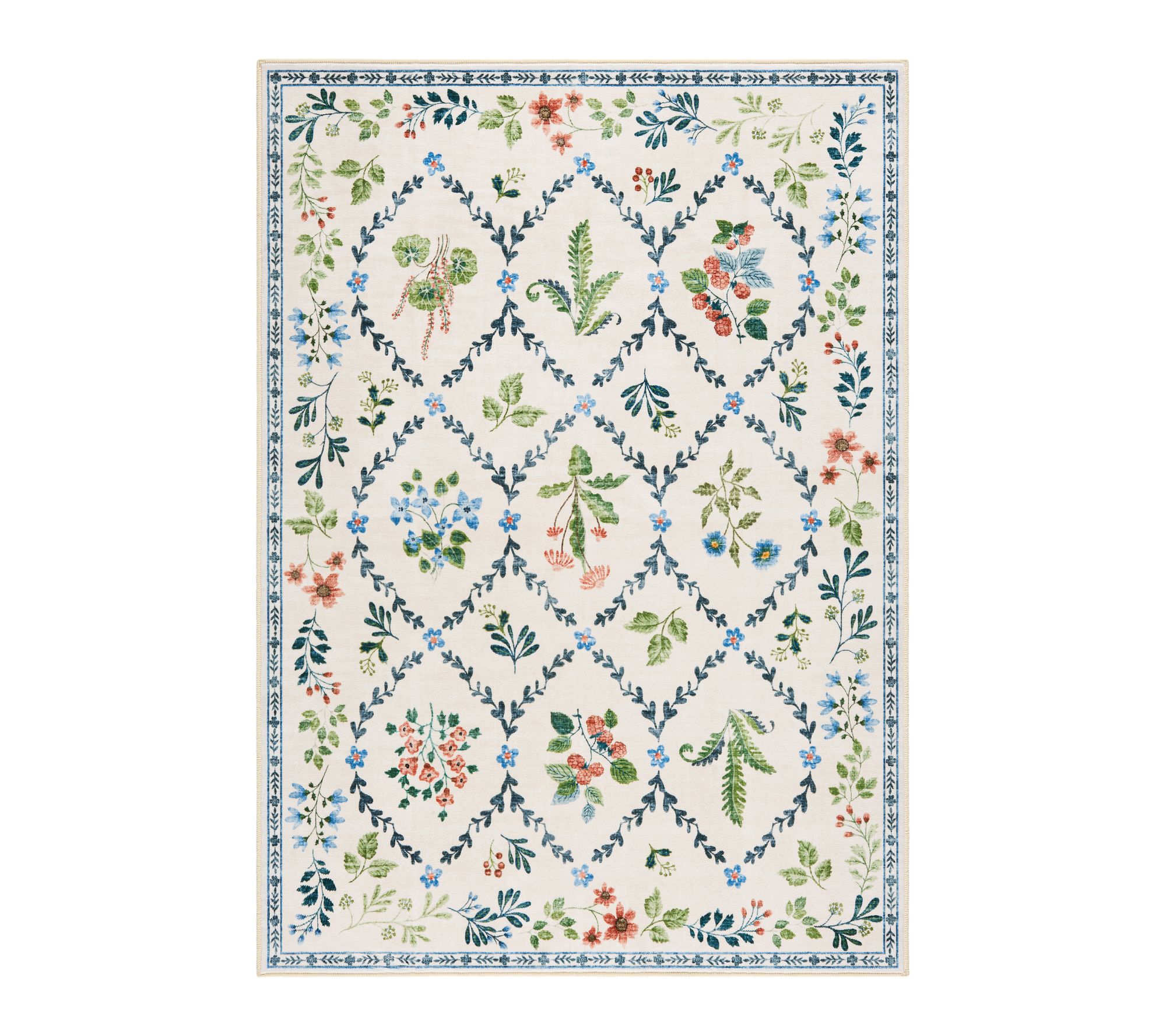 Everwash Haven Floral Trellis 6x9 Washable AreaRug