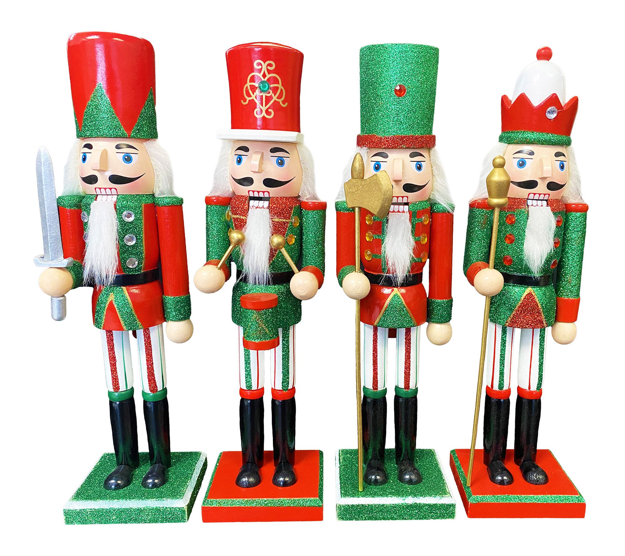Santa's Workshop Set of 4 12" Nutcrackers