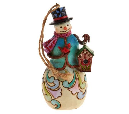 Jim Shore : Snowman with Cardinal Mini Figurine