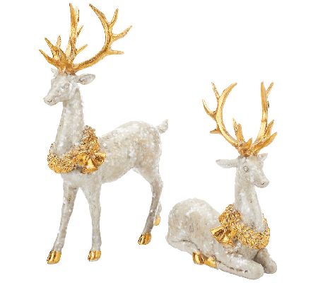 gold glitter deer figurine