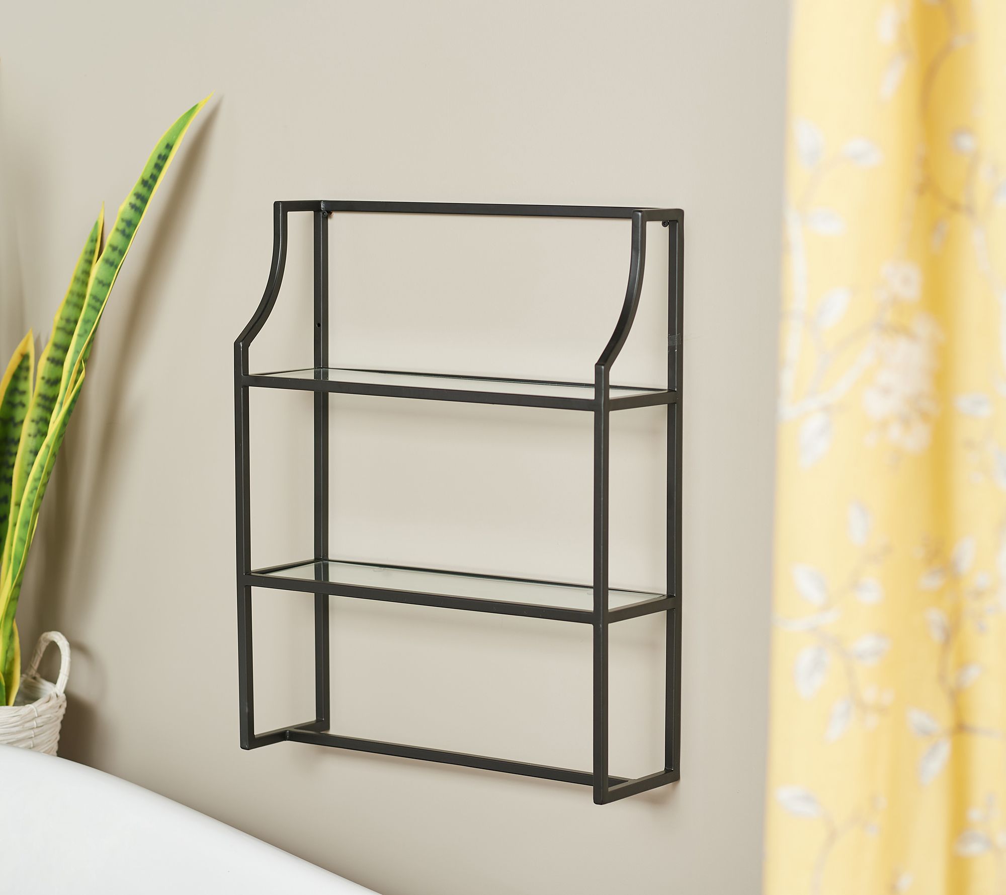 Black 2-Tier Wall Shelf | Honey-Can-Do