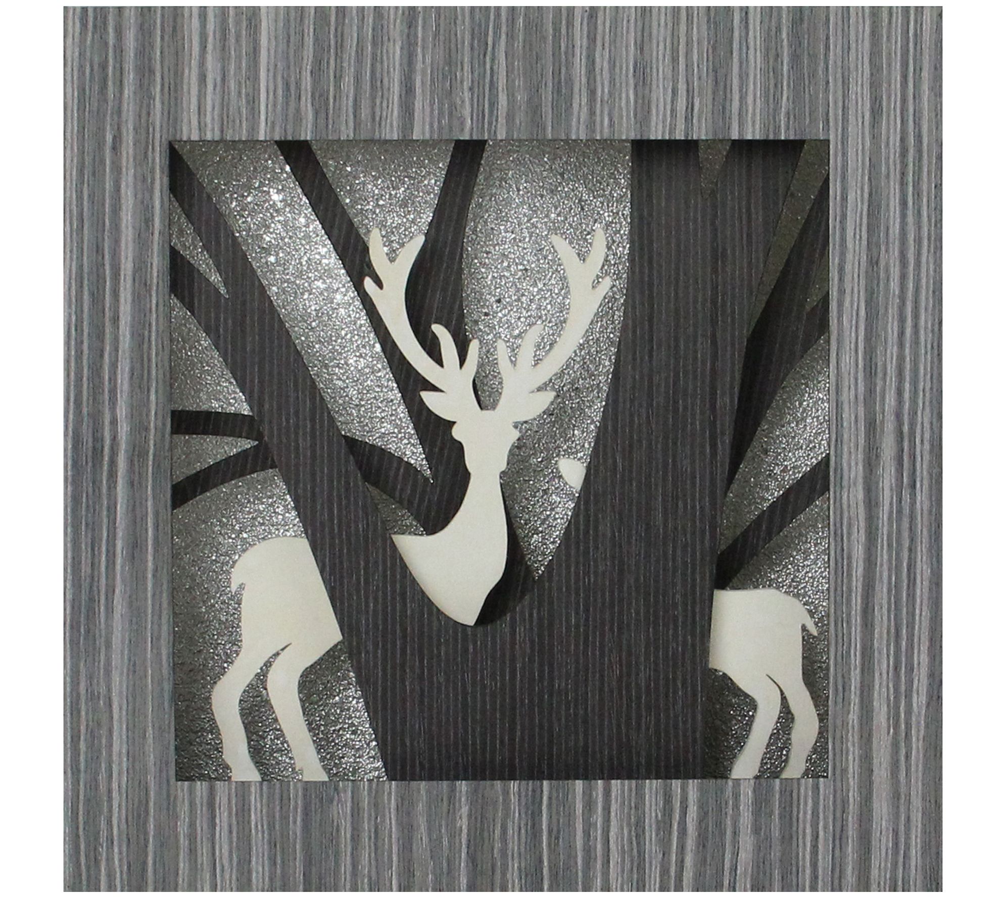 Northlight 12" Woodland Deer Silhouette Box Fraed Table Decor