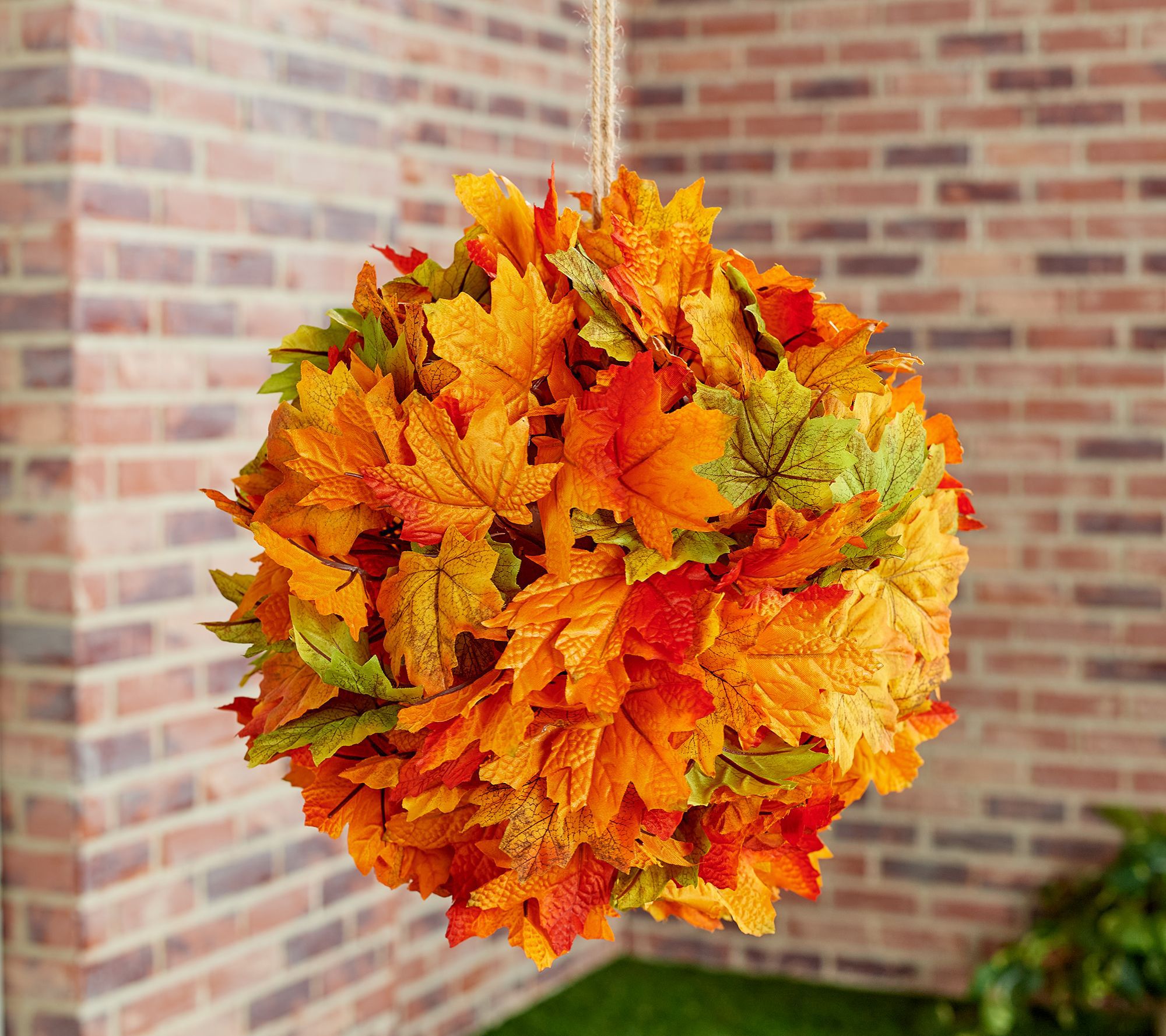 "As Is" Wicker Park 13" Fall Leaves Sphere - QVC.com