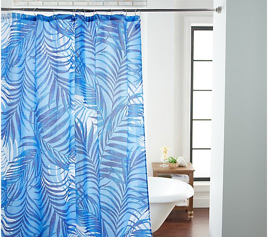 turquoise chanel shower curtain