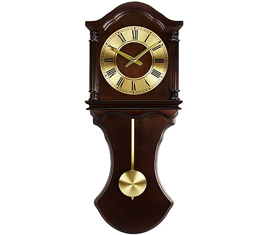 Bedford Clock Collection Chocolate Finish Pendulum Wall Clock