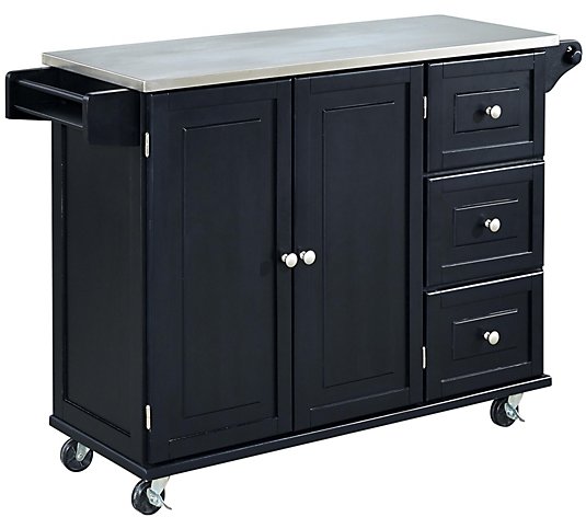 Home Styles Liberty Kitchen Cart with StainlessSteel Top