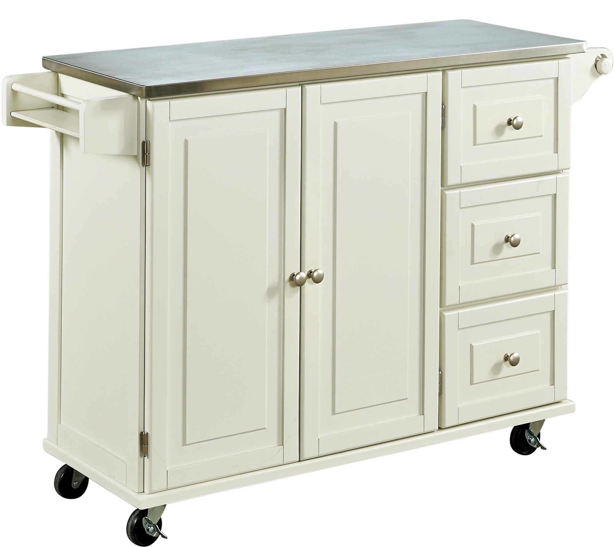 Home Styles Liberty Kitchen Cart with StainlessSteel Top