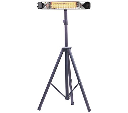 Hanover 35.4" Carbon Infrared Heat Lamp w Tripod Stand, Silve