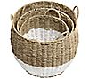 Honey-Can-Do Set Of 3 Round Nesting Seagrass 2-Color Baskets, 1 of 5