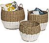 Honey-Can-Do Set Of 3 Round Nesting Seagrass 2-Color Baskets, 4 of 5