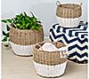 Honey-Can-Do Set Of 3 Round Nesting Seagrass 2-Color Baskets, 5 of 5