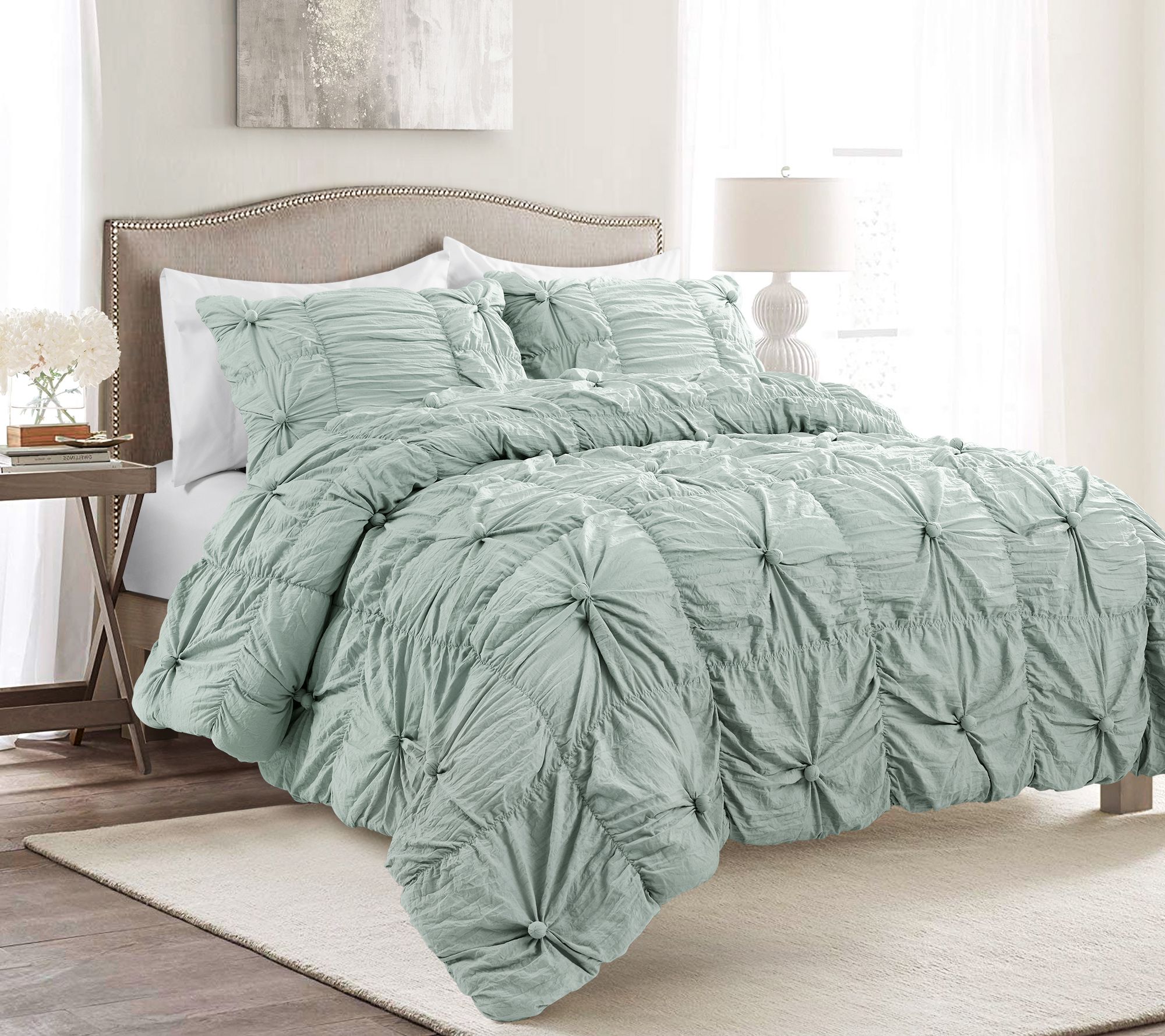 Bella 3 Piece Full Queen Comforter Set By Lushdecor Qvc Com