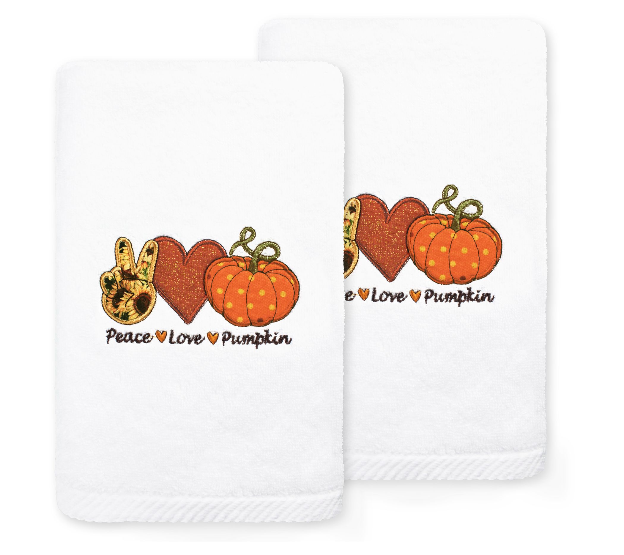 Linum Home Textiles Peace*Love*Pumpkin - Embroidered Luxury