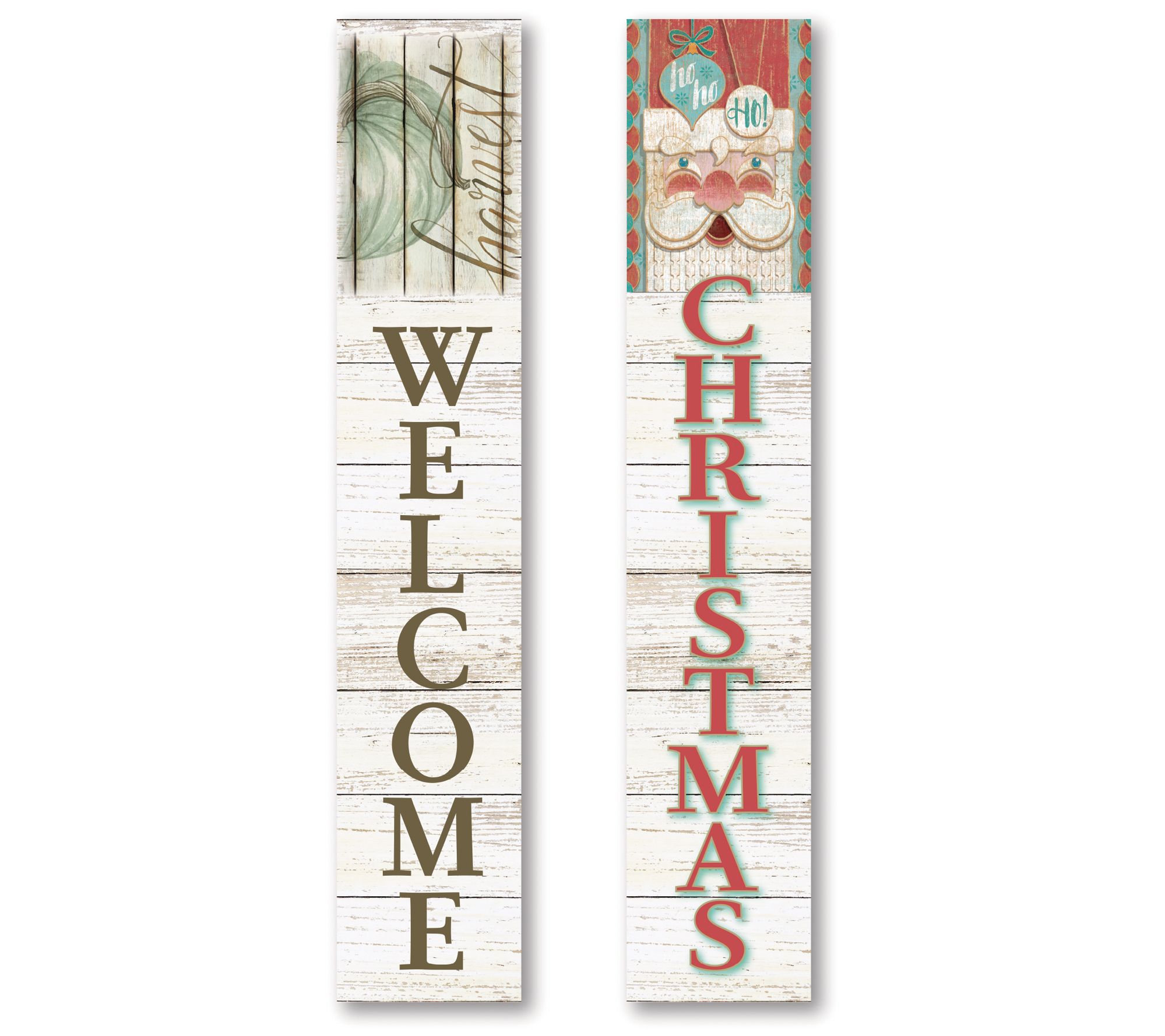 Harvest & Ho Ho Ho 9x48 Double-Sided Porch Sign