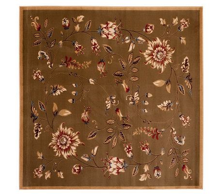Lyndhurst Floral Swirl Power Loomed 6'7" x 6'7"Square Rug