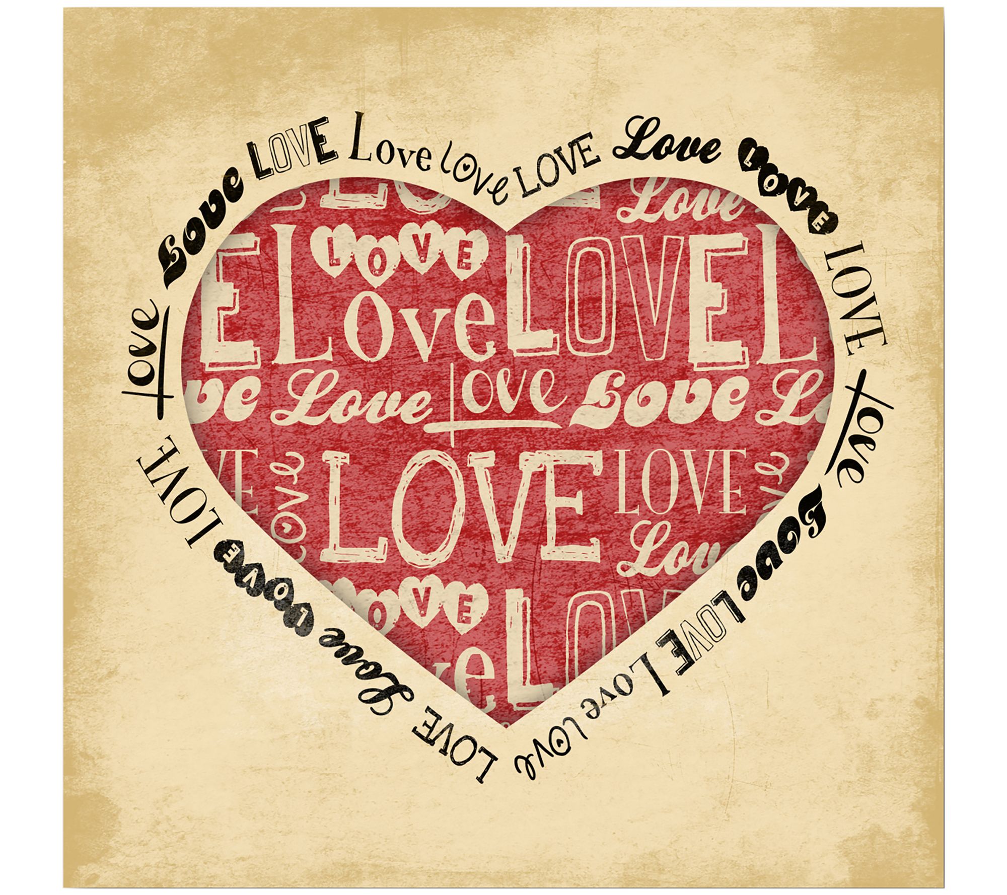 Courtside Market Love Heart I 16x16 Canvas WallArt
