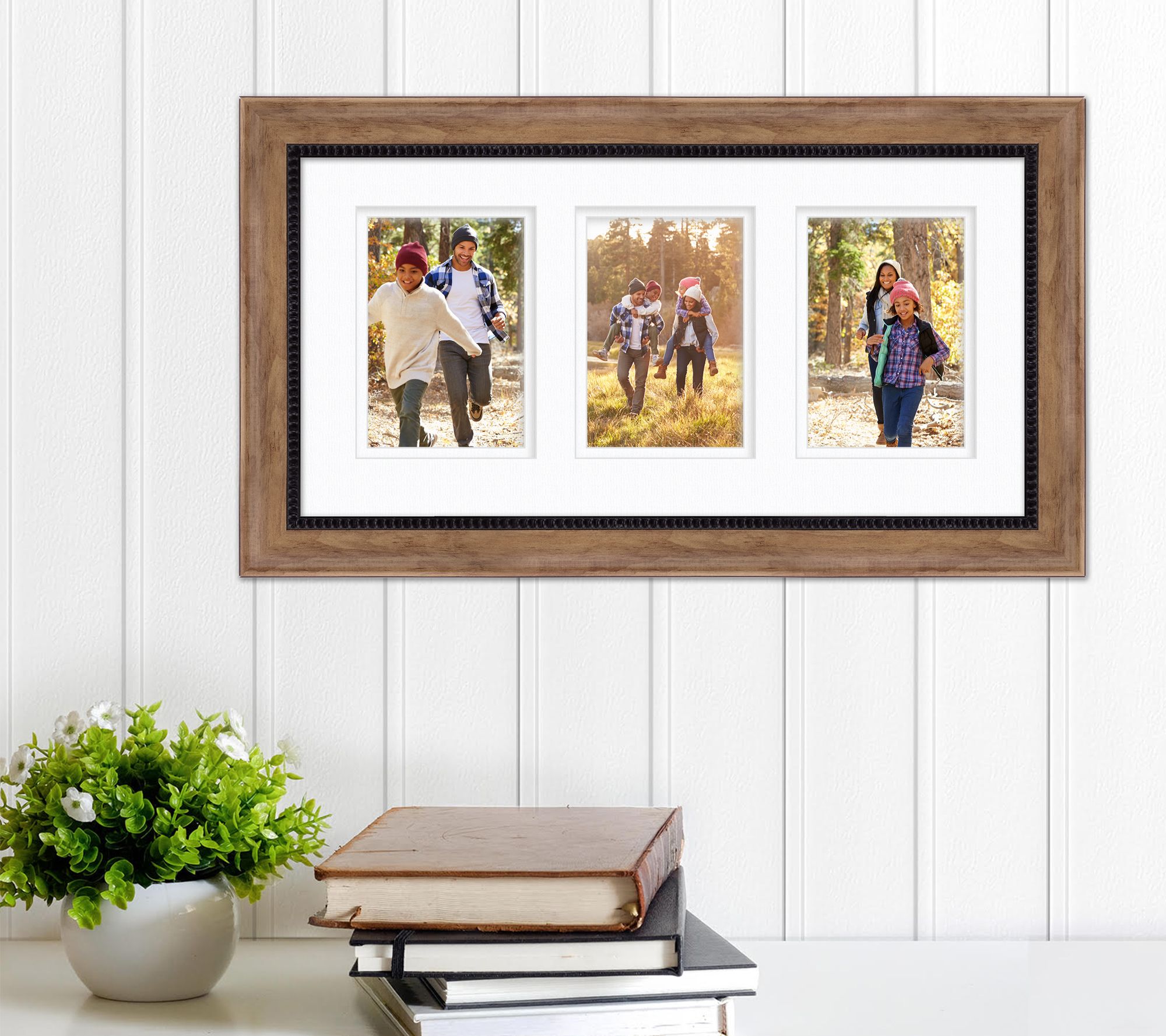 Courtside Market Carbon Oak Black 10x20 Frame,3-5x7 Photos - QVC.com