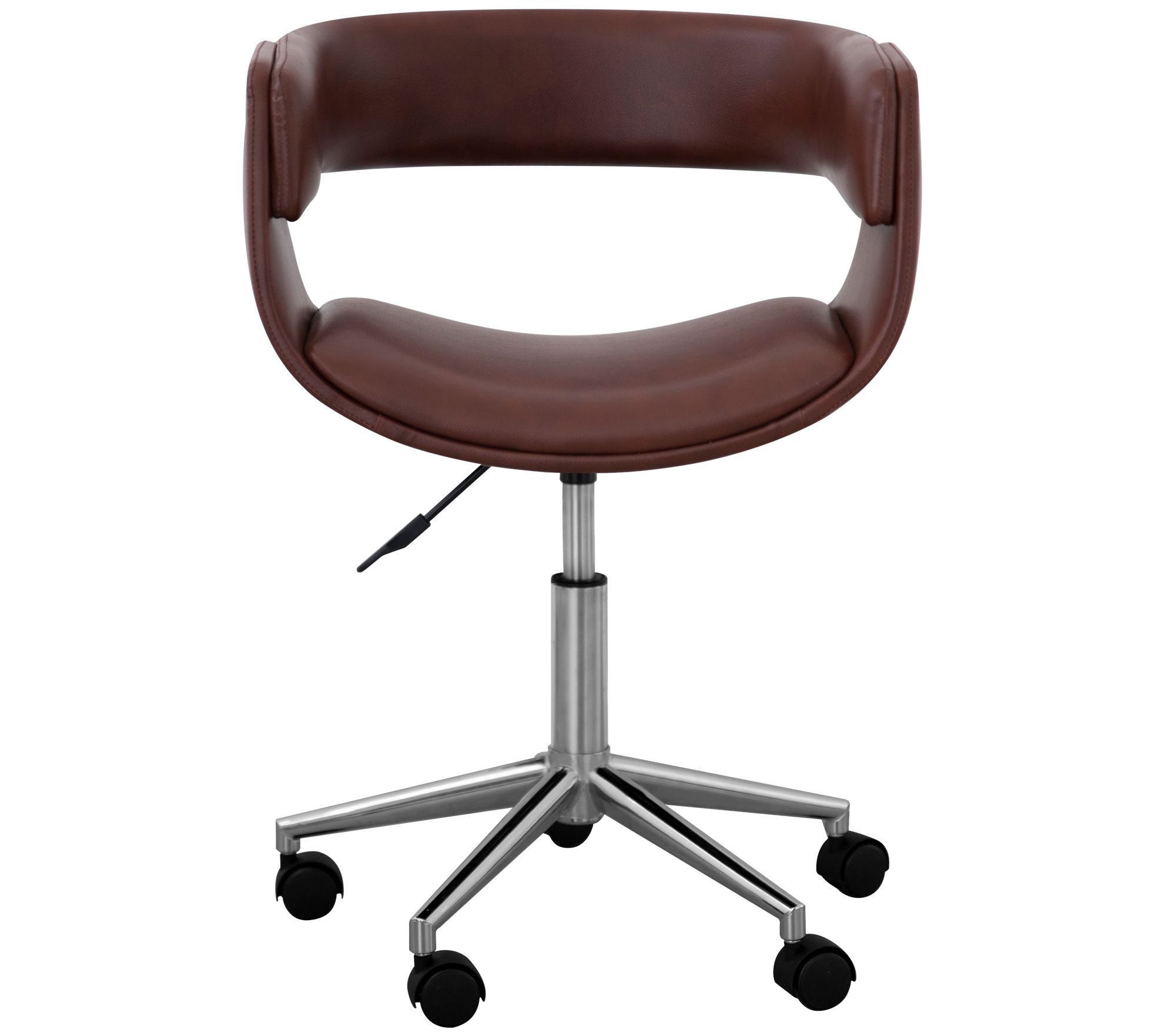 Teamson Home Faux Leather Swivel Home Office Chair, Brown