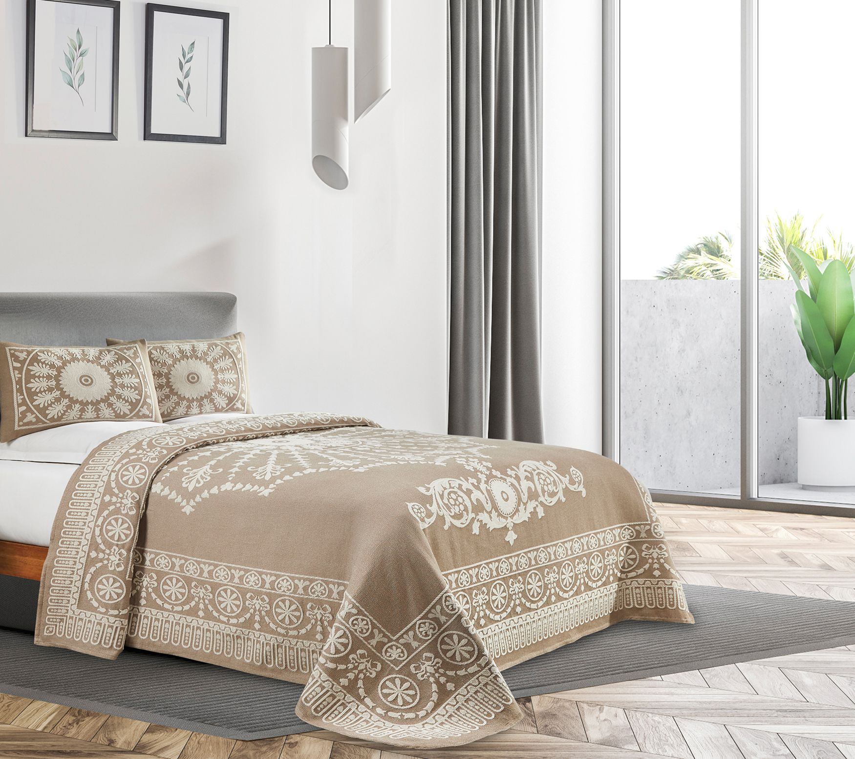 Superior Lightweight Cotton Blend Oversized Bedspread, King