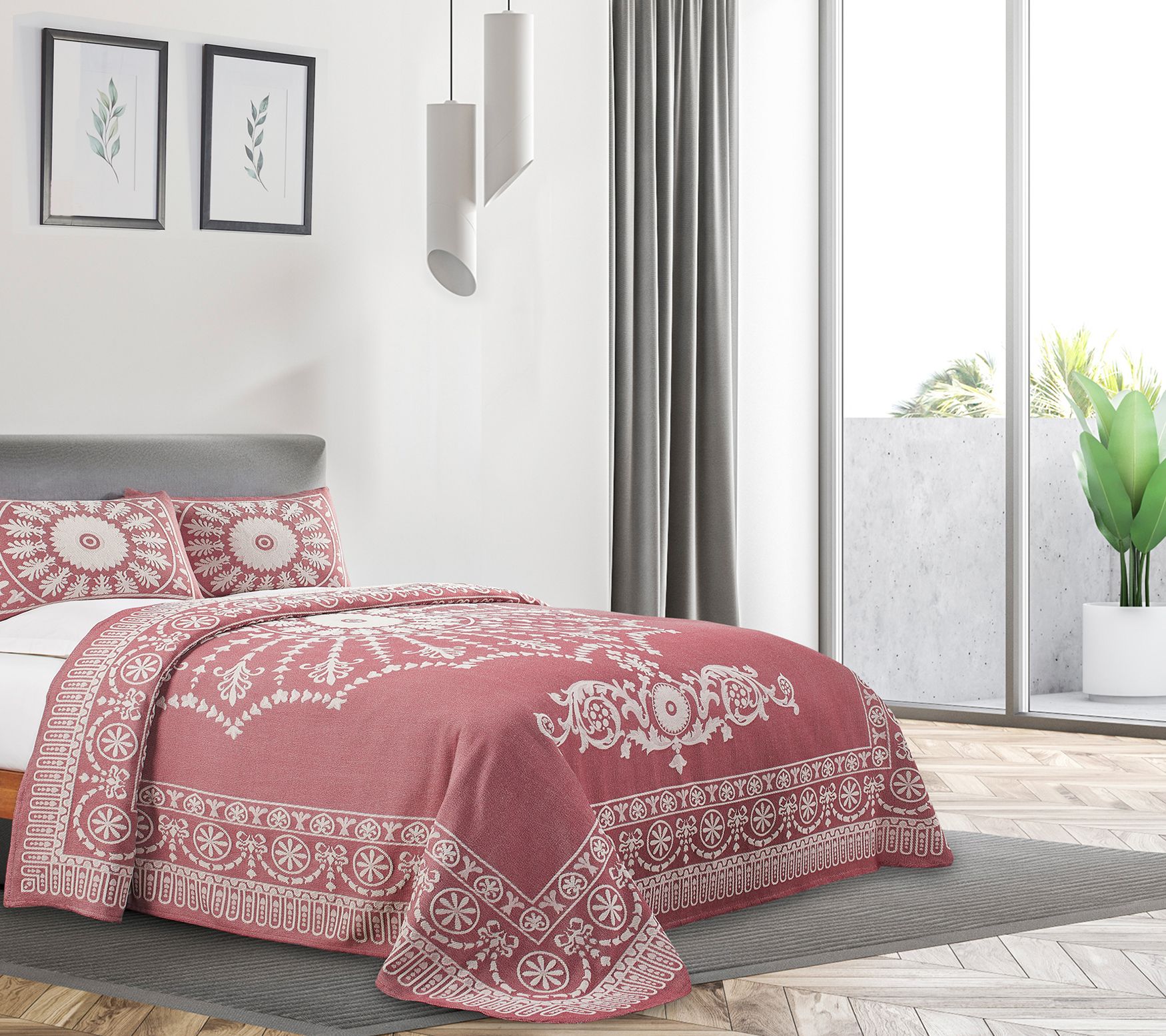 Superior Lightweight Cotton Blend Oversized Bedspread, King