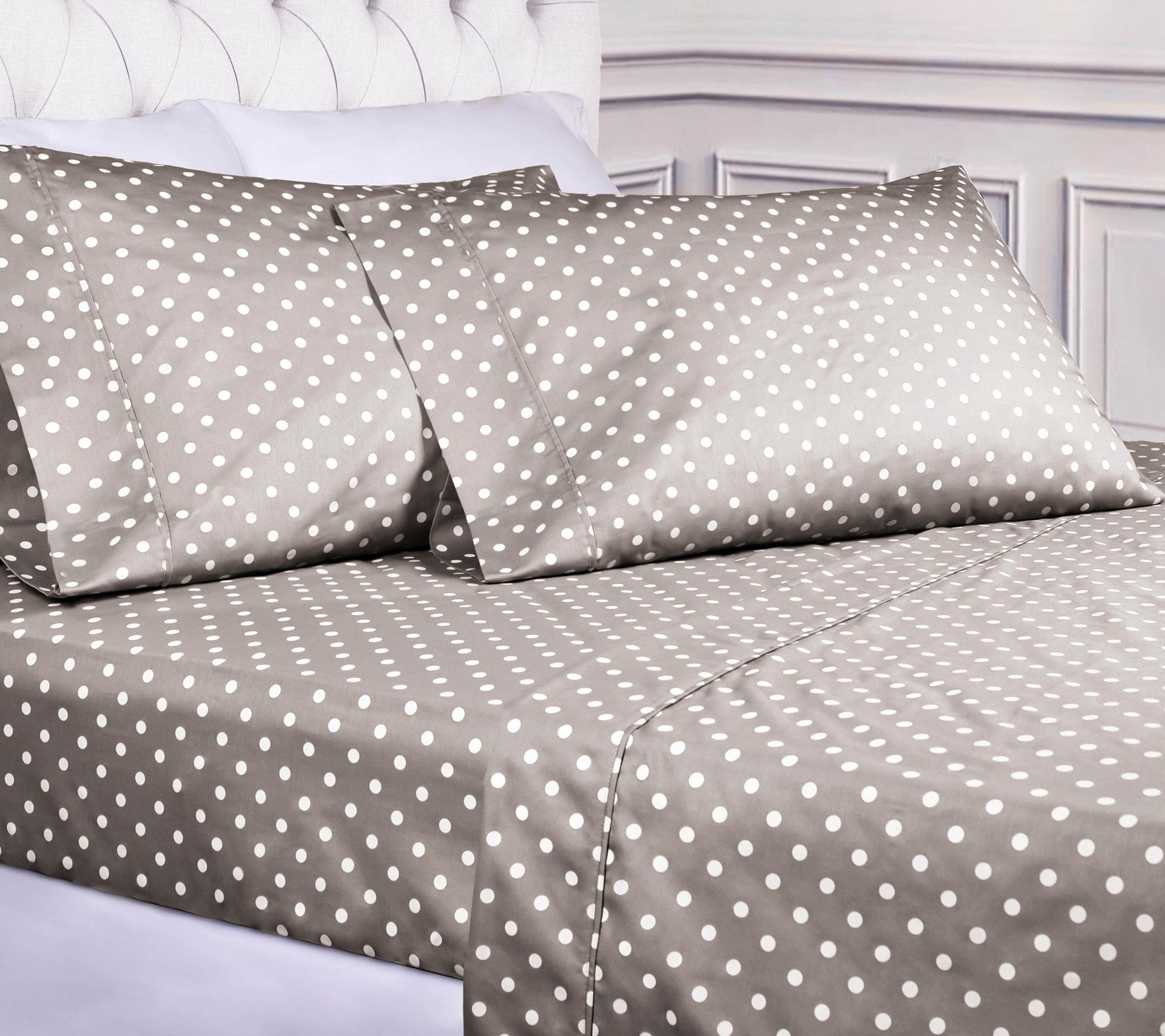 Superior Polka Dot 600-Thread Count Cotton Blend Sheet, King