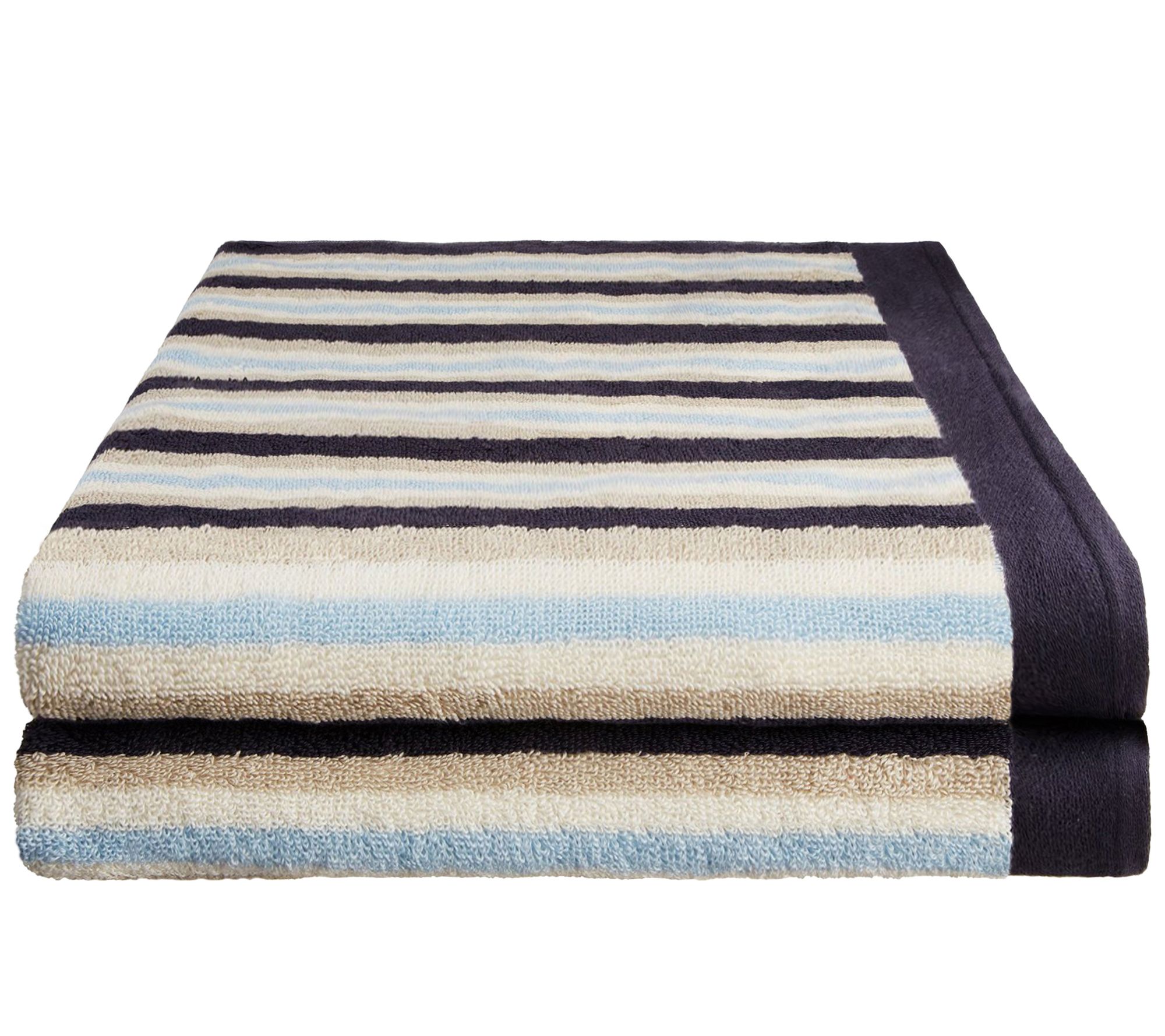 Superior Stripe Long Staple Combed Cotton Soft Bath Towel