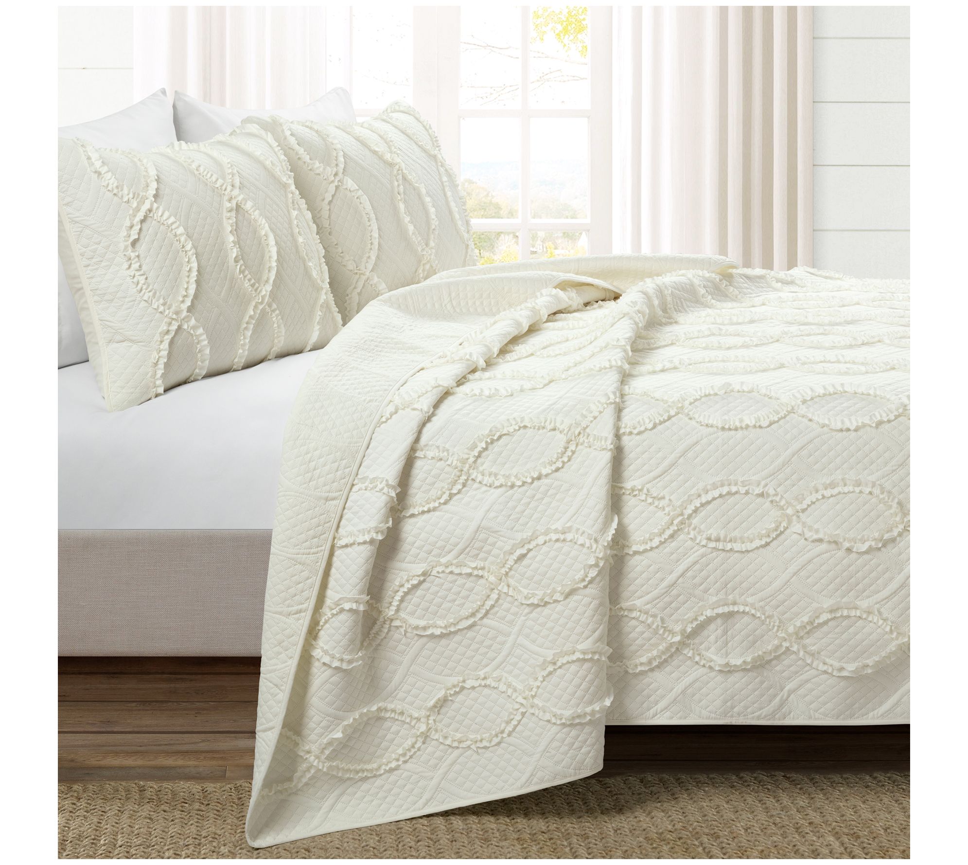 Lush Decor Avon Textured Quilt 3-Piece Set King