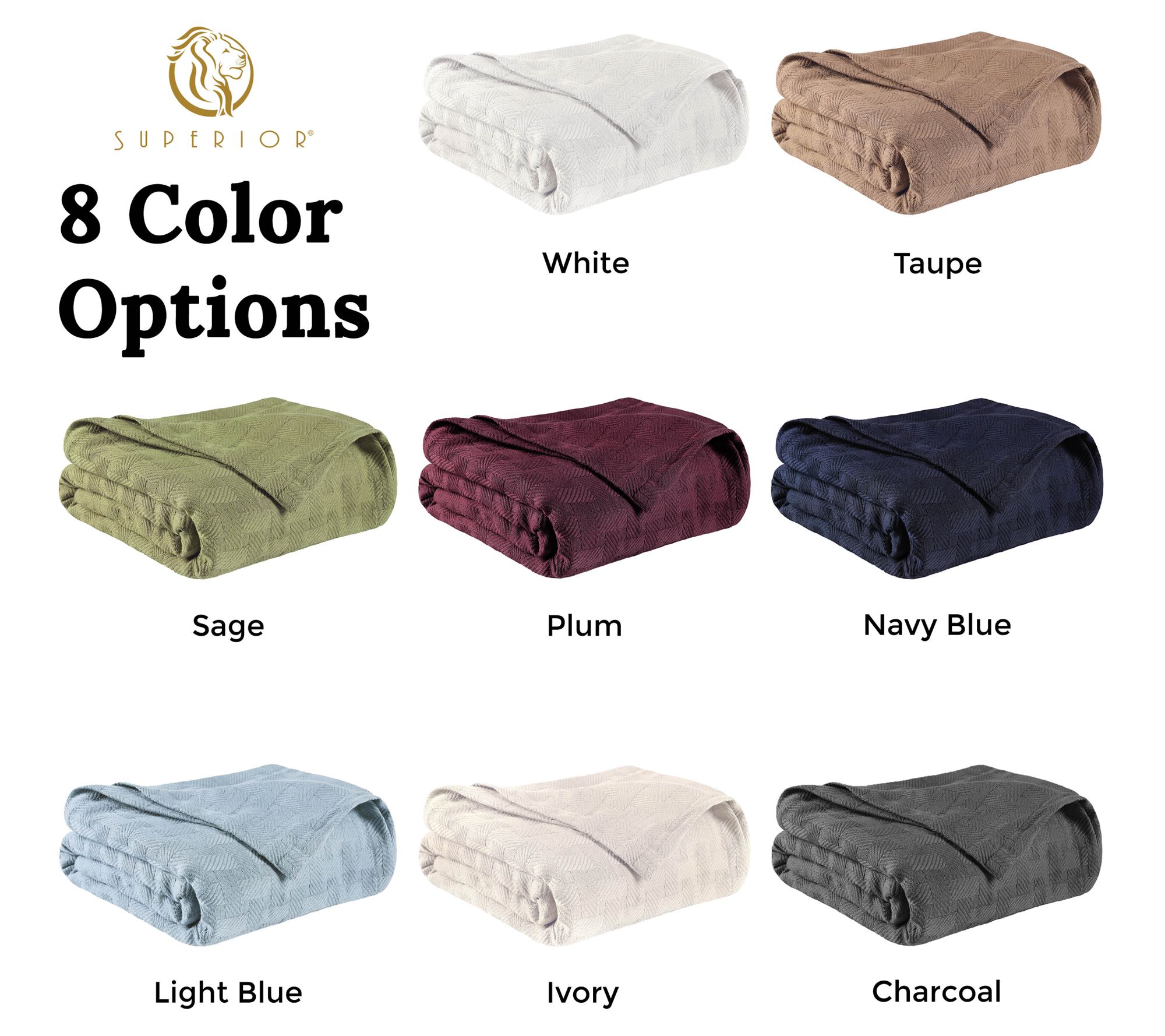 Superior Basketweave AllSeason Cotton Blanket,California King