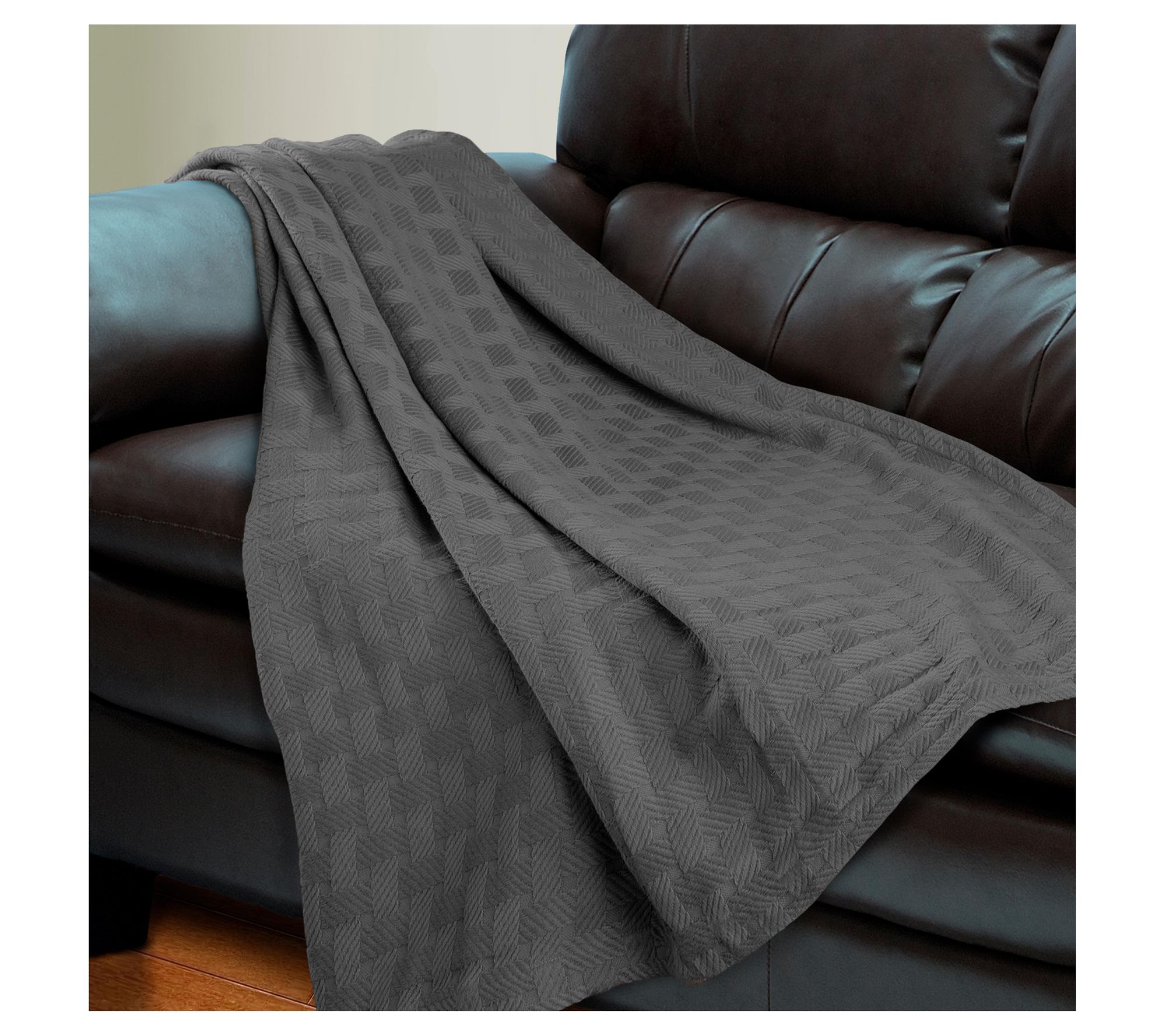 Superior Basketweave All-Season Cotton Blanket,California King