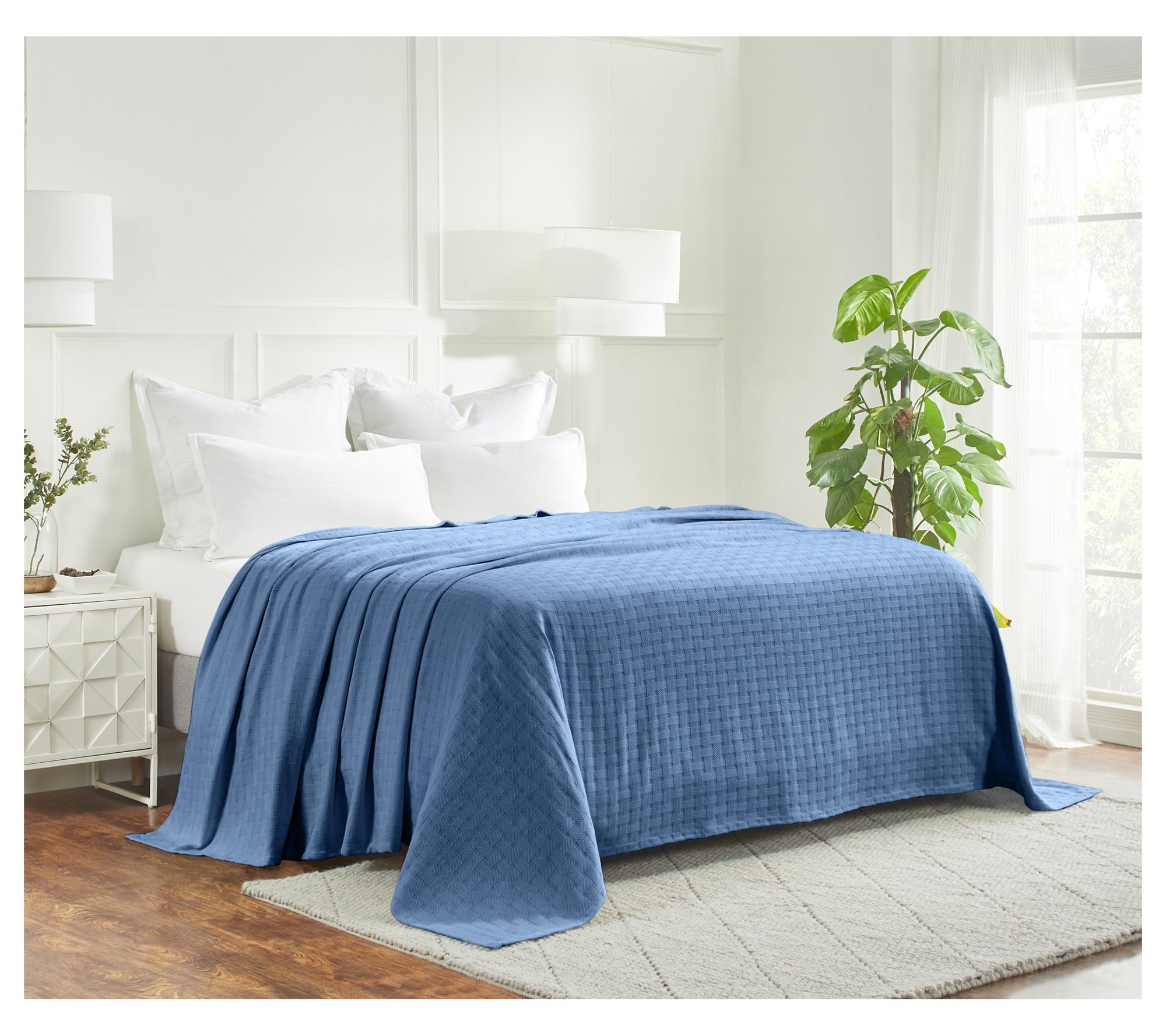 Superior Basketweave All-Season Cotton Blanket,California King