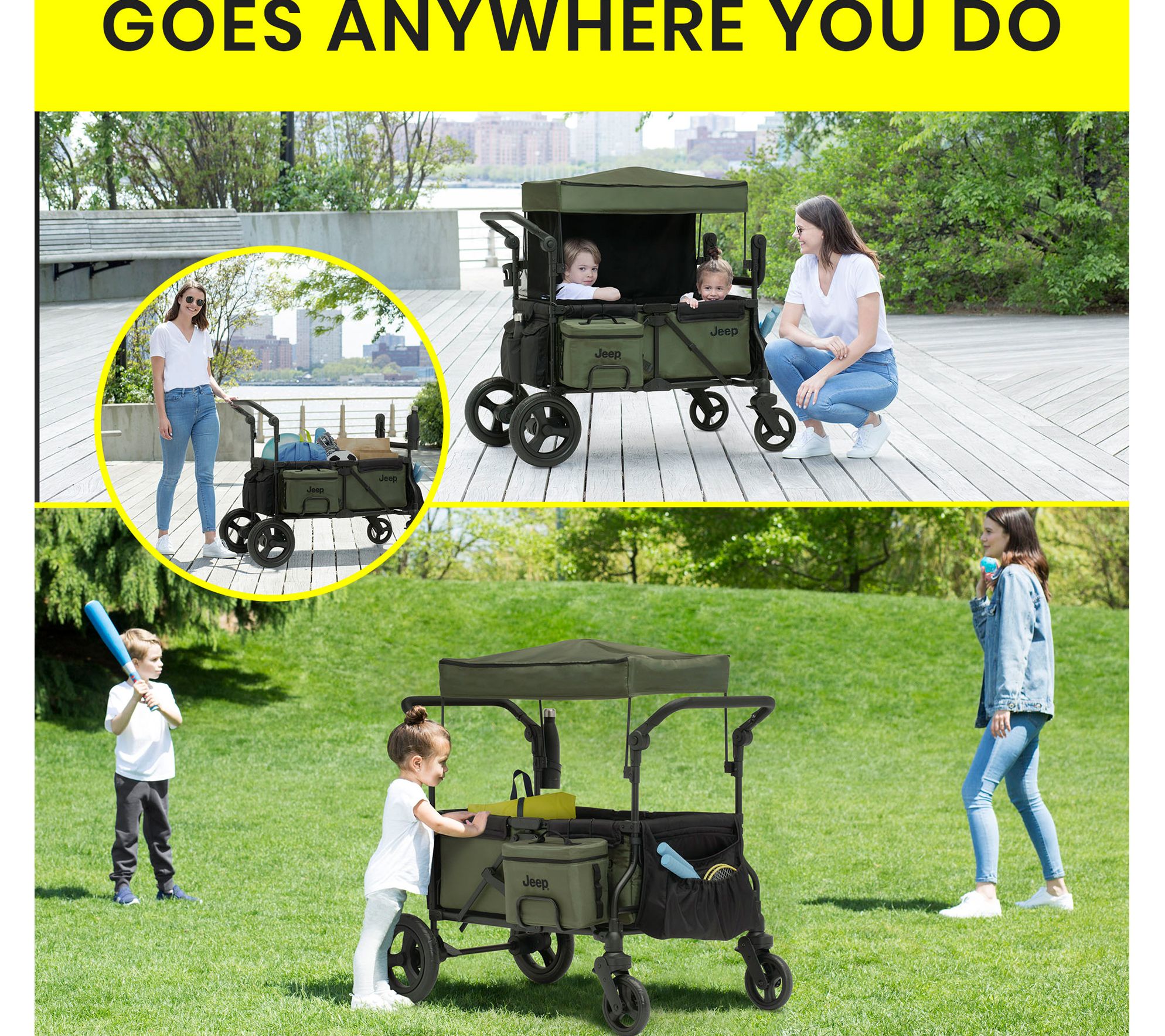 Jeep Deluxe Wrangler Wagon Stroller with Cooler Bag 