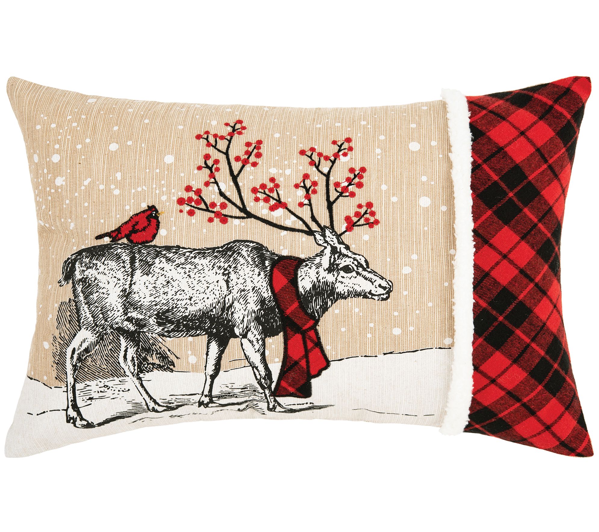 C&F Home Deer Embroidered and Printed Throw Pil low