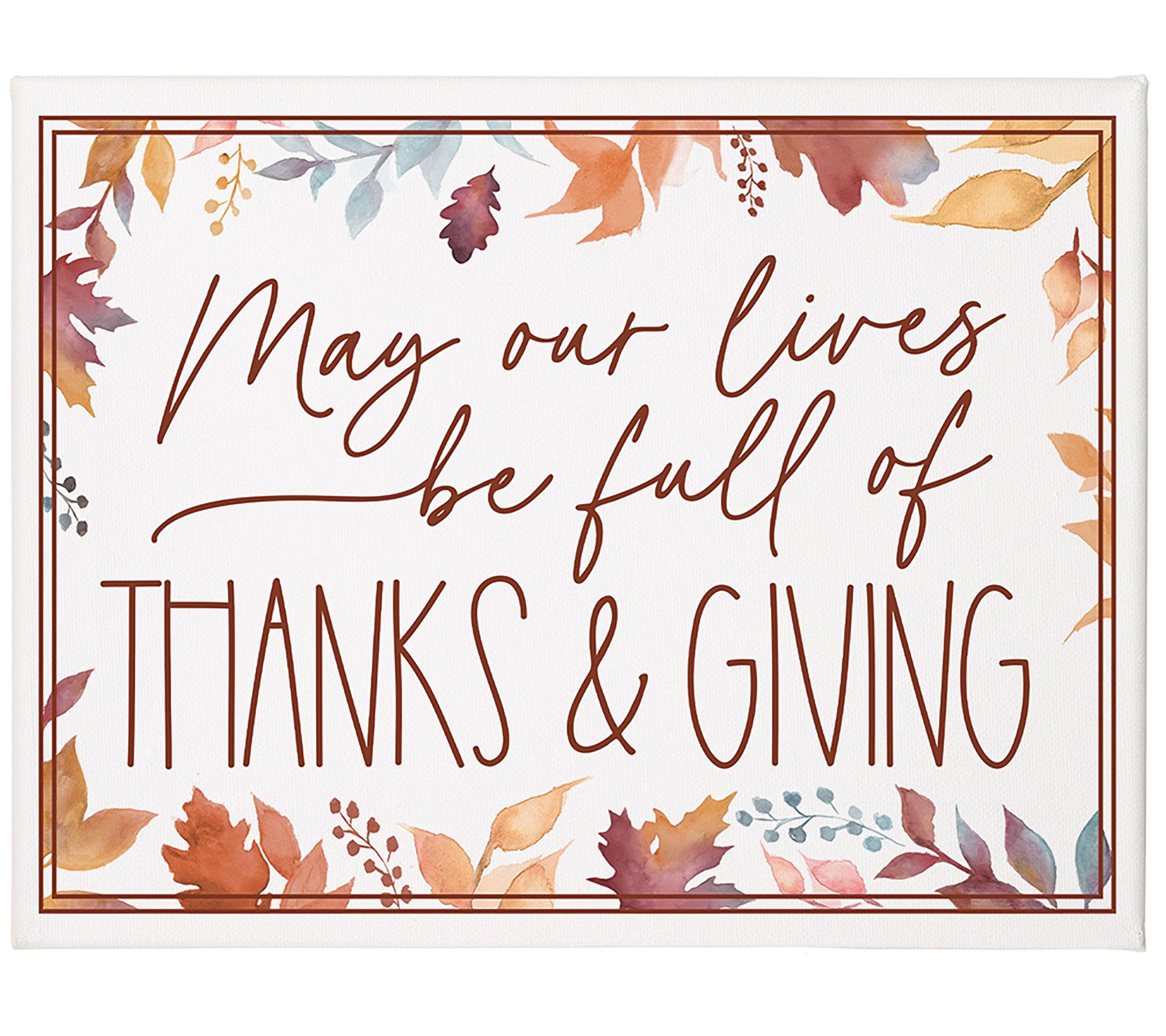 Sincere Surroundings 17" Thanks & Giving Wrapped Canvas