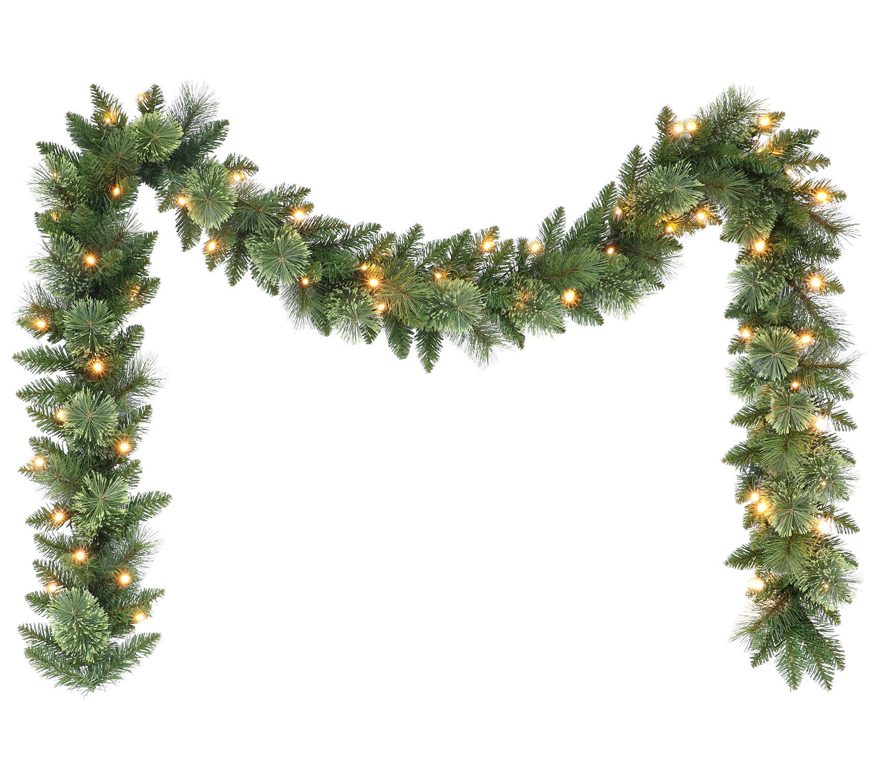 Puleo 9' x 10" Battery-Operated Pre-Lit Garland