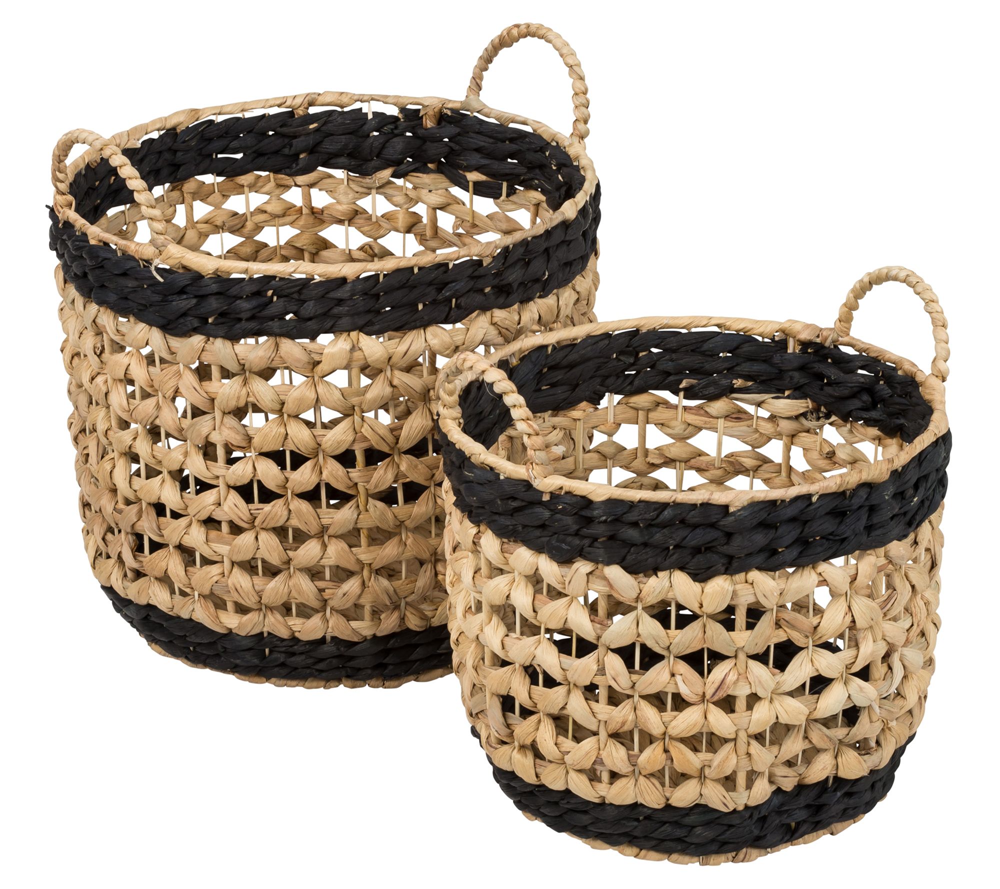 Red Paper Rope Storage Basket with Cutout Handles, Small