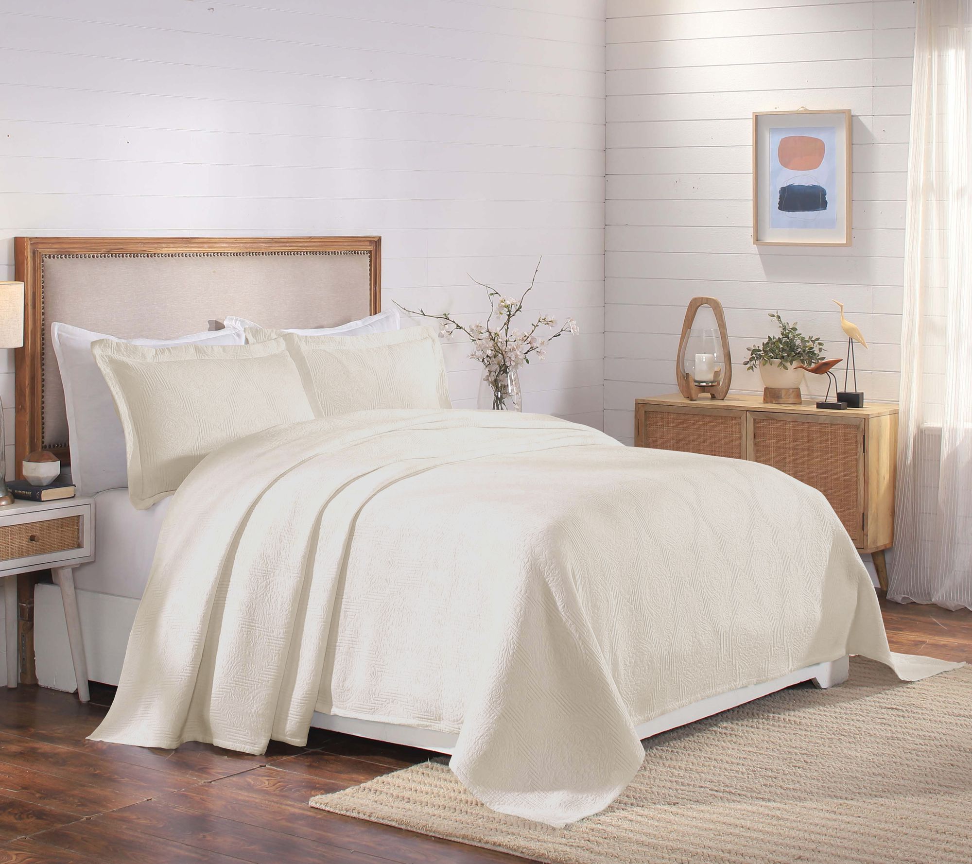 Superior Victory Cotton Matelasse Weave Bedspread Set- Twin