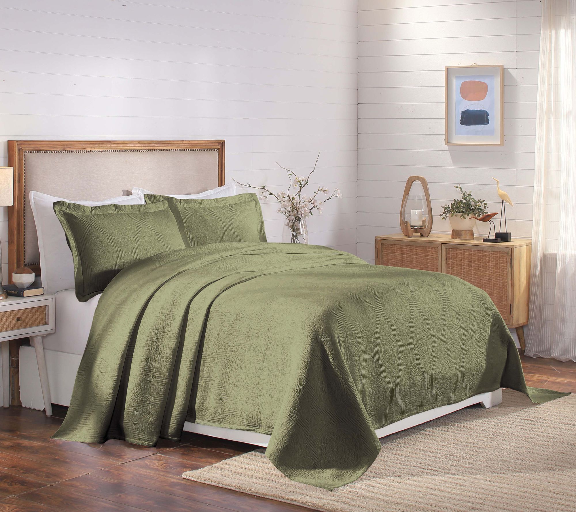 Superior Victory Cotton Matelasse Weave Bedspread Set- Twin