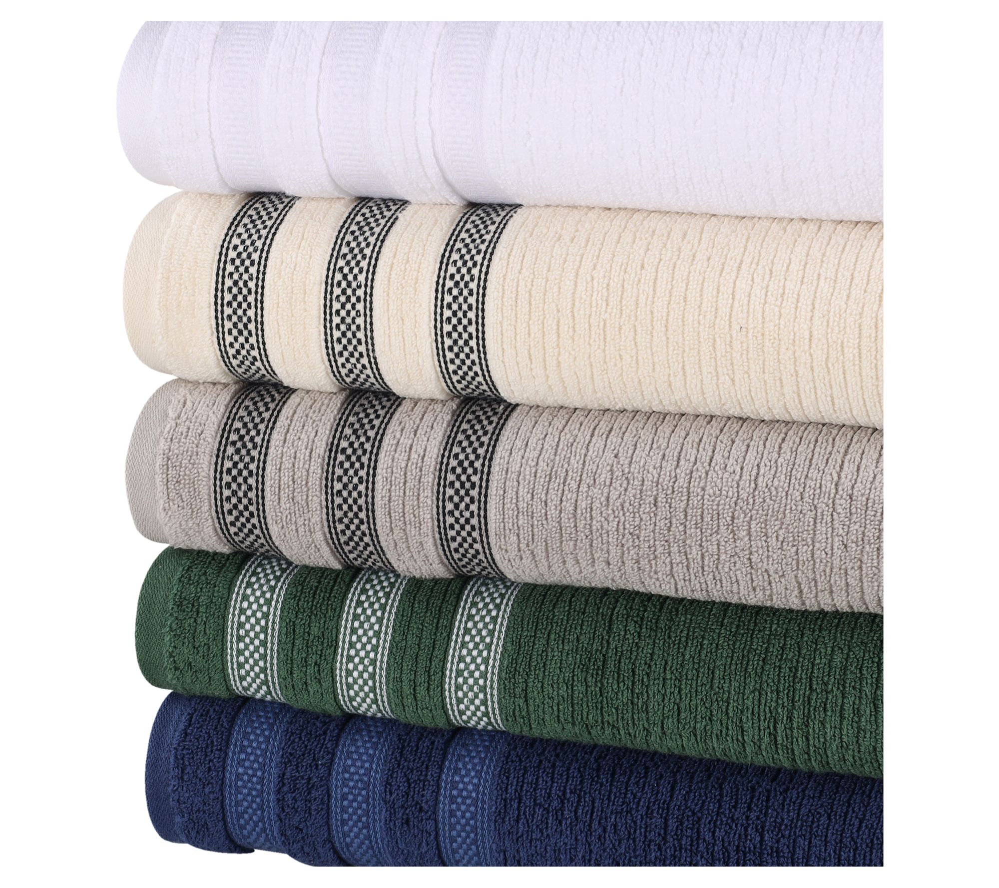 Superior 8pc Soft Zero Twist Cotton Ribbed Plush Towel Set 