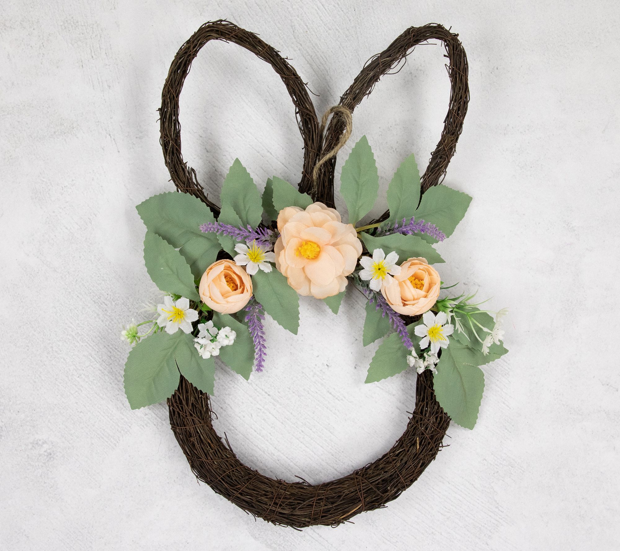Northlight Bunny Ears Floral Easter Twig Wreath