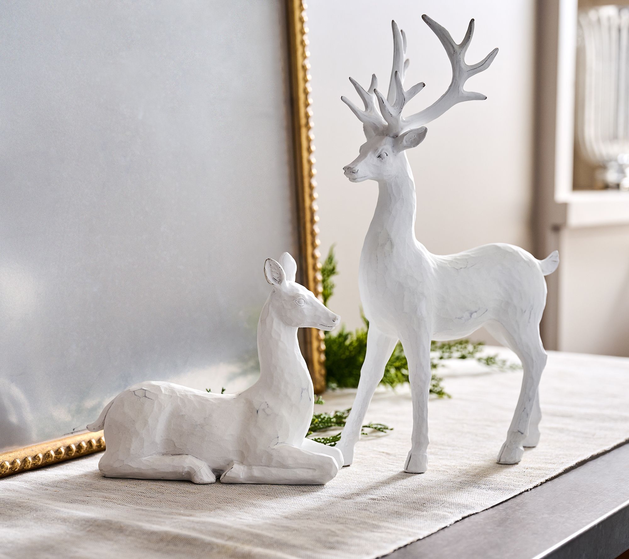 2-Piece Deer Figures with Hammered Finish by Valerie