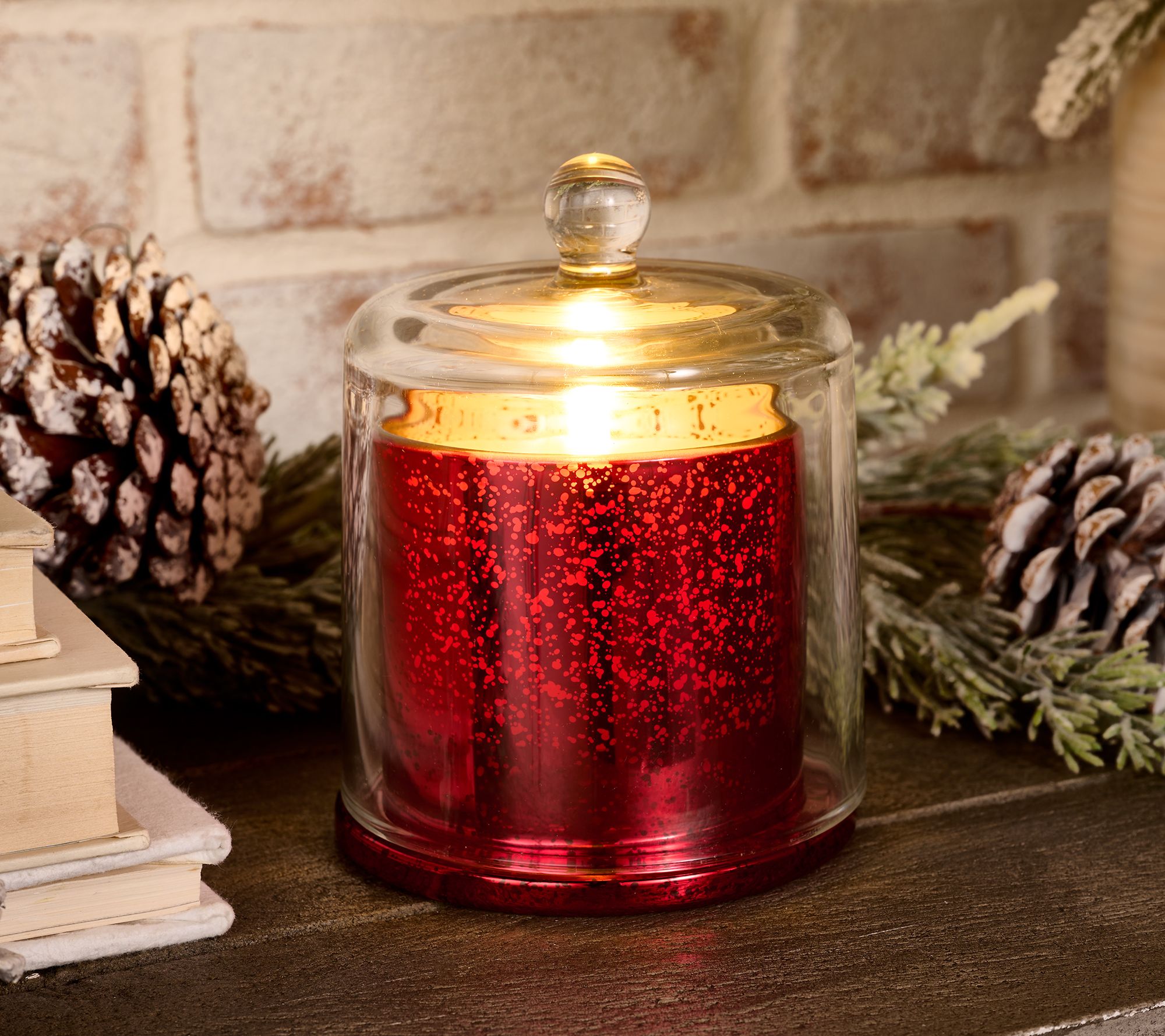 Lightscapes Mercury Glass Cloche with Flameless Candle