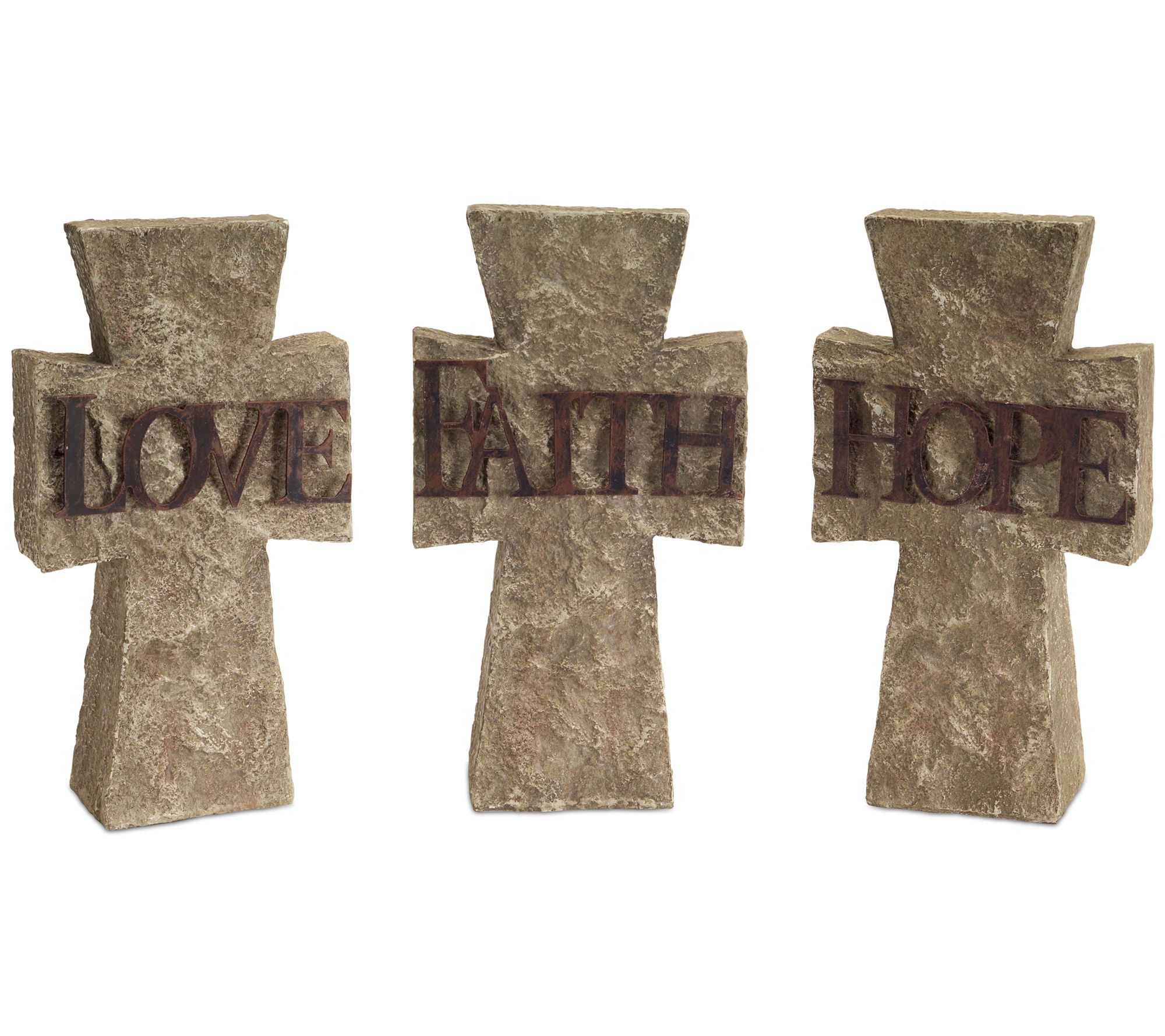 Melrose Stone Tabletop Sentiment Cross (Set of3)