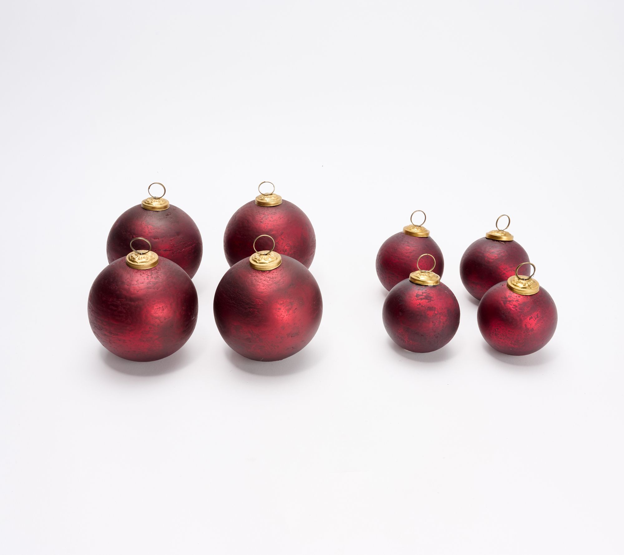 Simply Stunning Set of 8 Luxe Glass Ornaments by Janine Graff