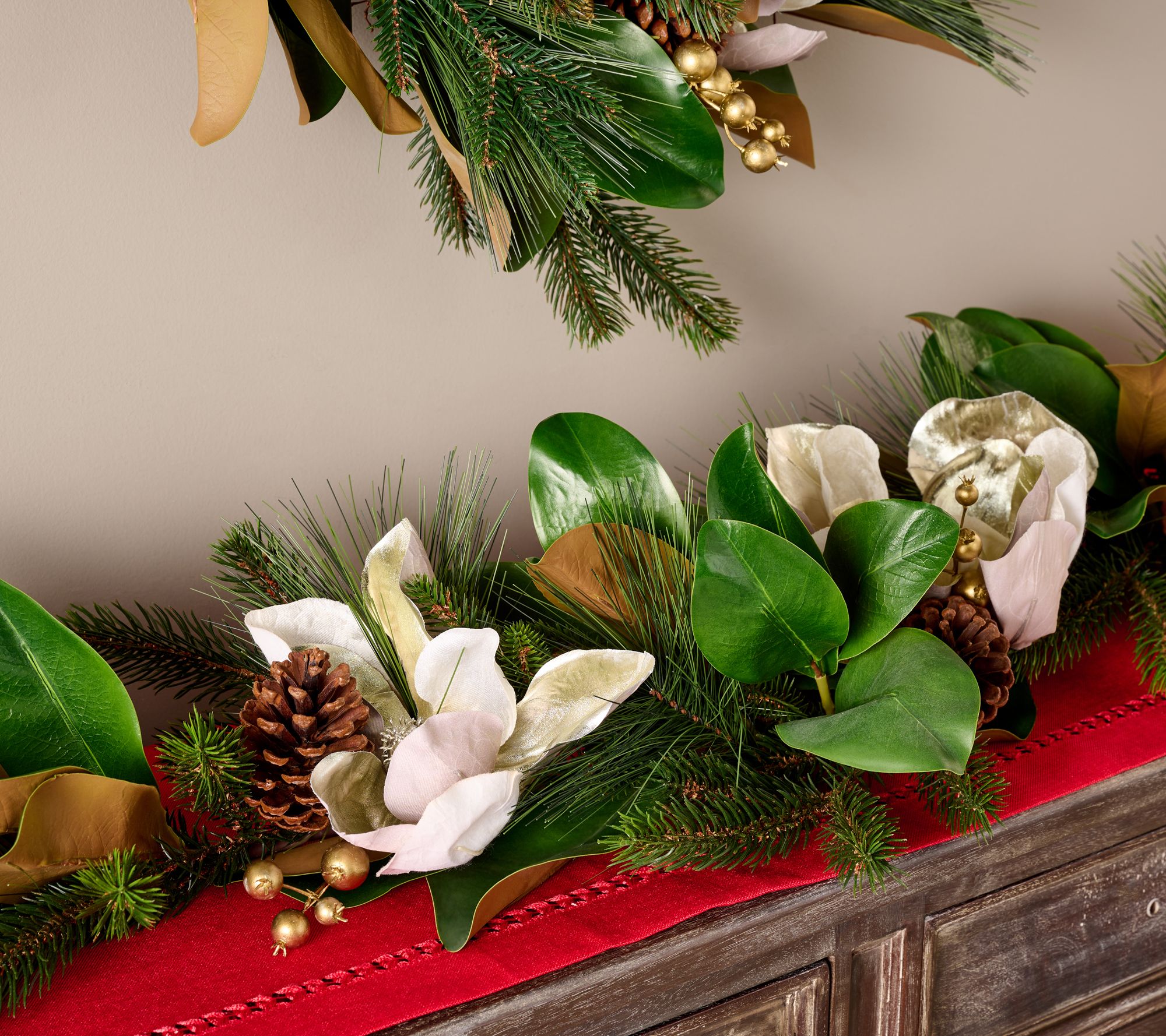 4' Magnolia and Berry Garland by Valerie