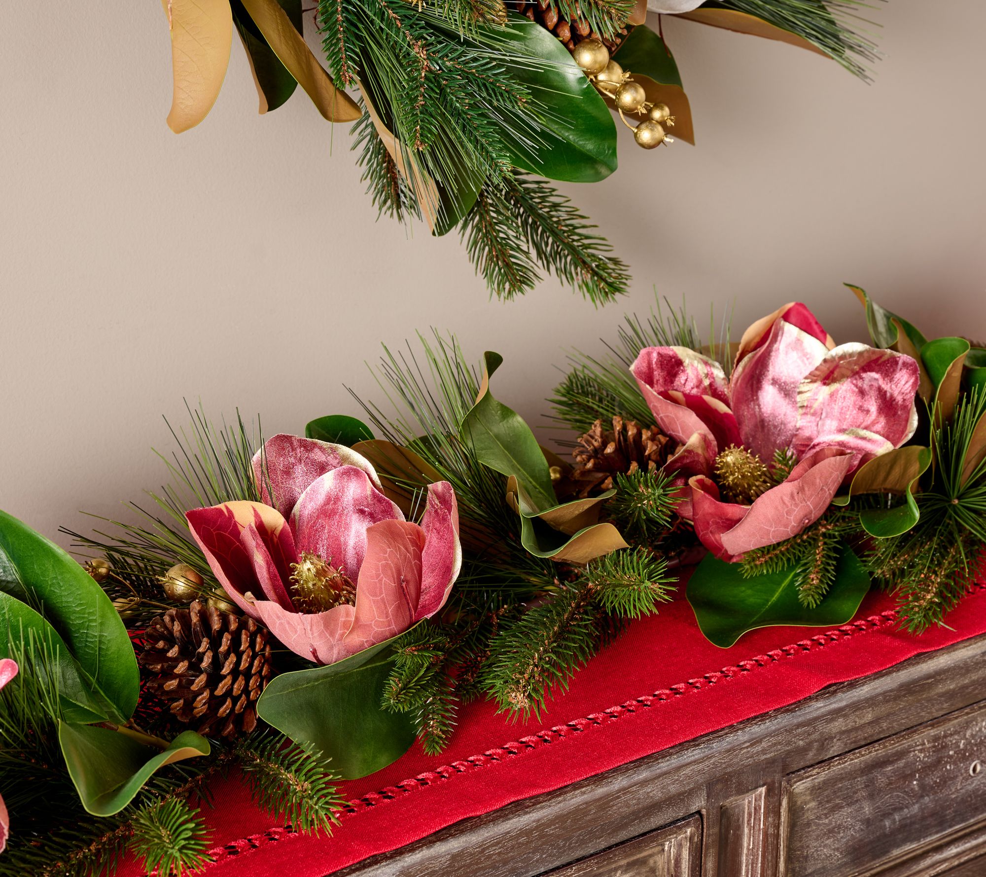 4' Magnolia and Berry Garland by Valerie