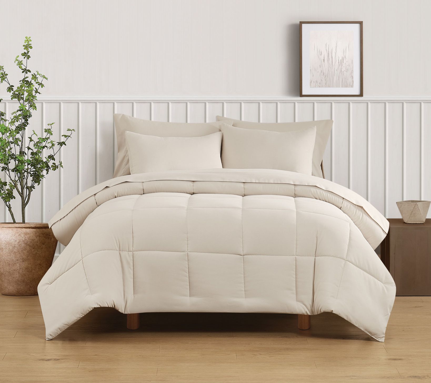 Truly Soft Green Solid Full/Queen 3 Piece Comforter Set