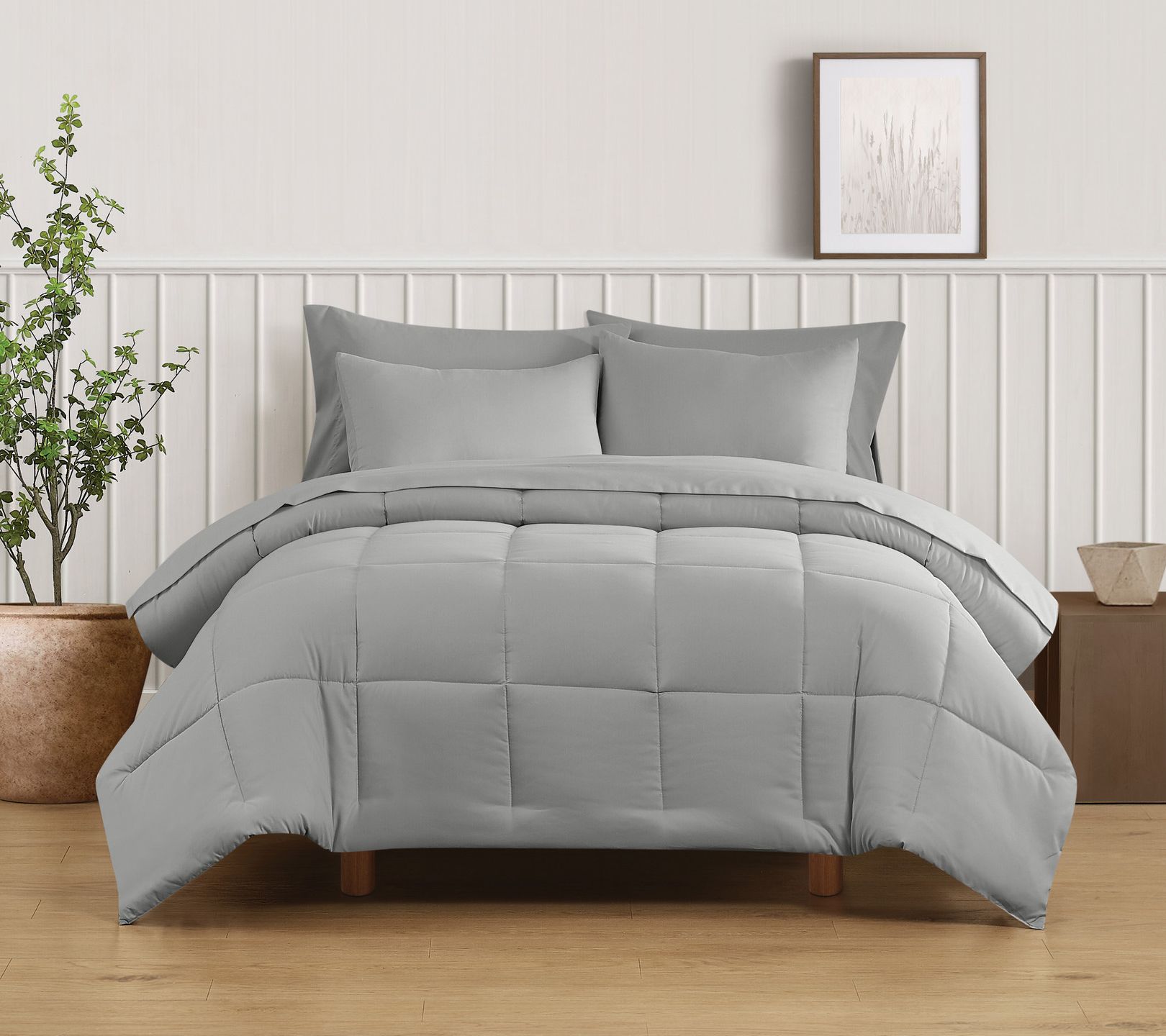 Truly Soft Green Solid Full/Queen 3 Piece Comforter Set